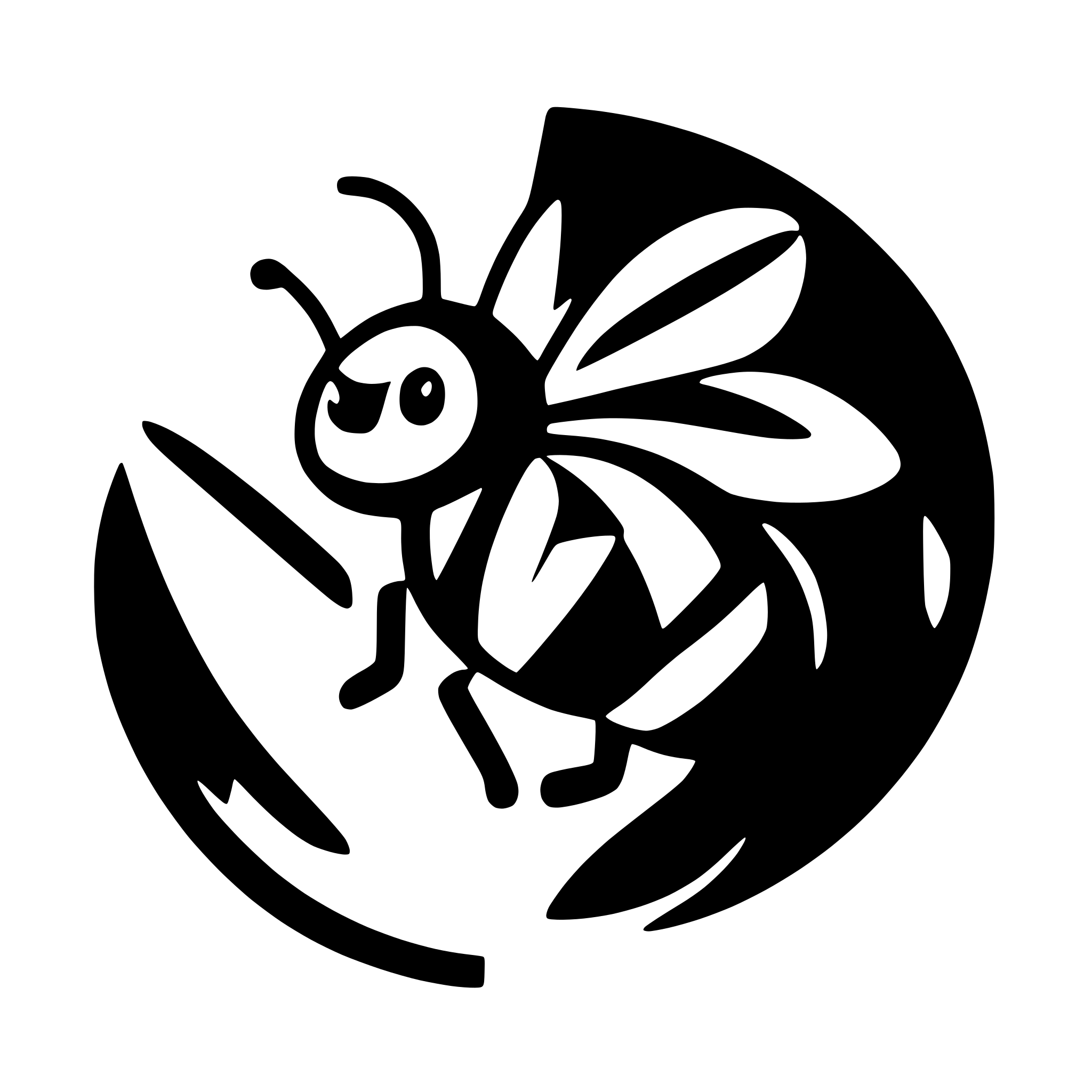 AI-generated SVG of a a side perspective icon of a bee