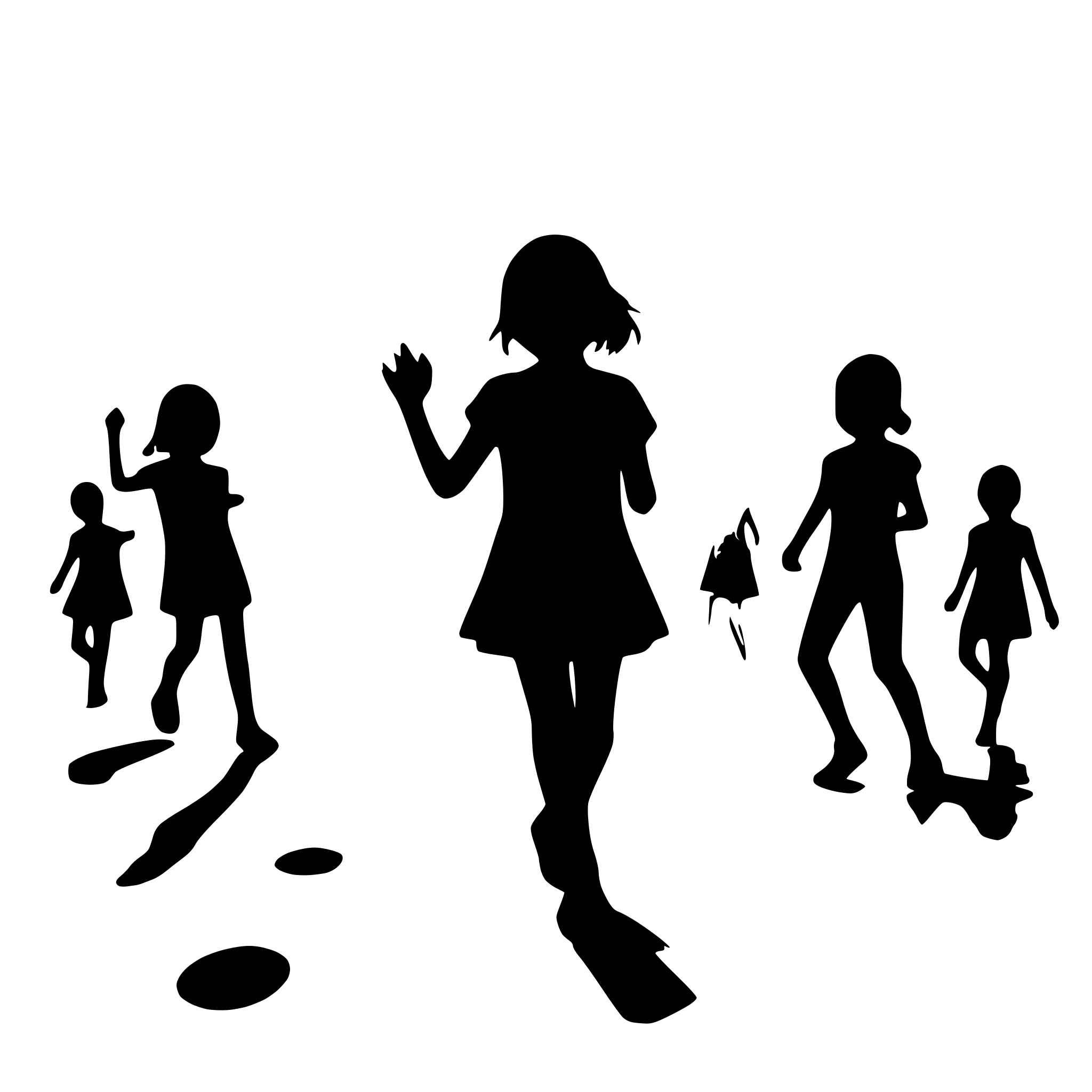 AI-generated SVG of a many playing children