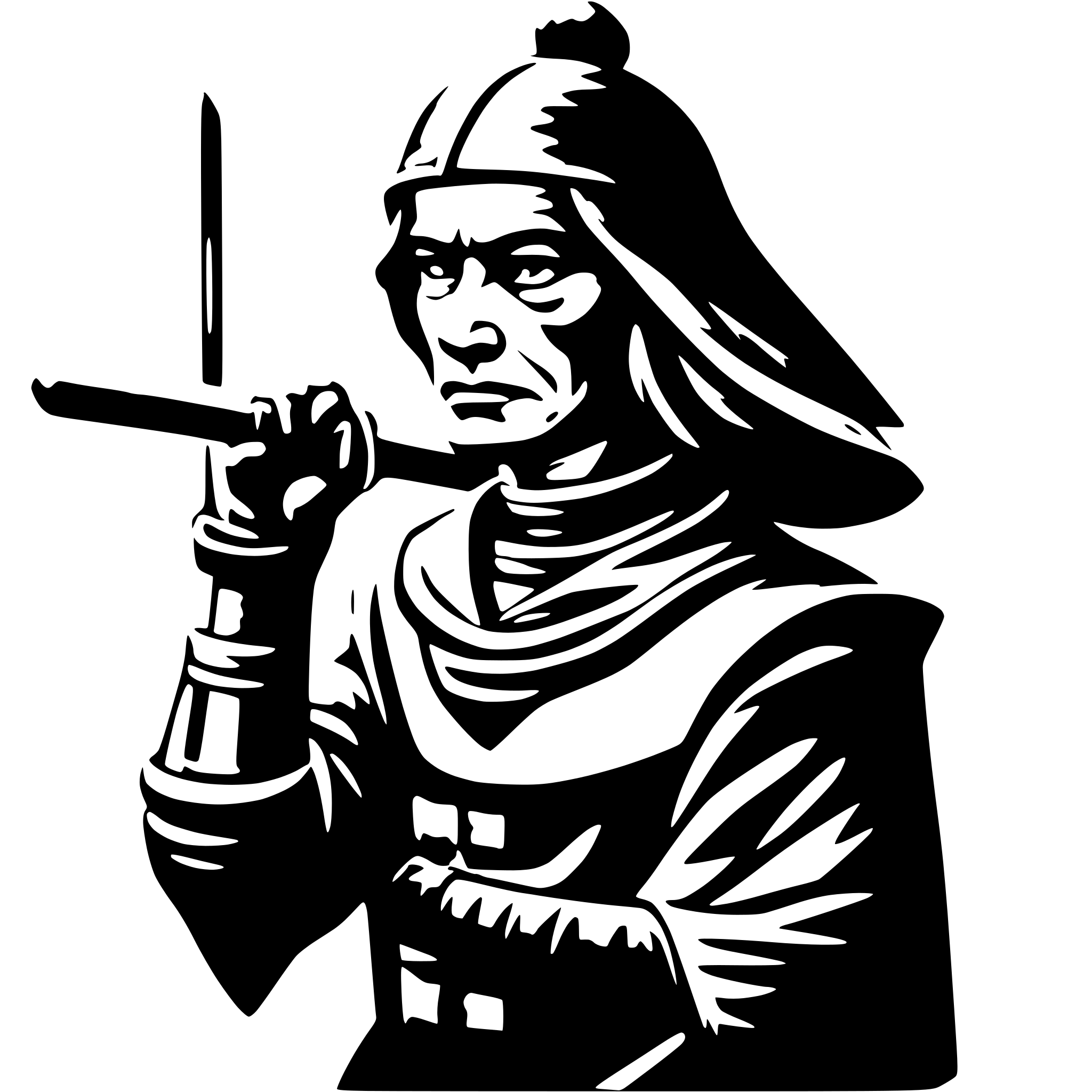 AI-generated SVG of a old samurai