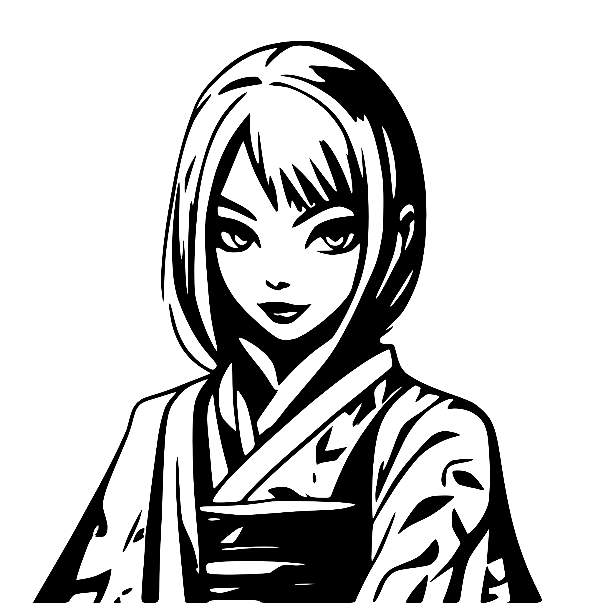 AI-generated SVG of 'Kabuki-kitsune dark ninja'