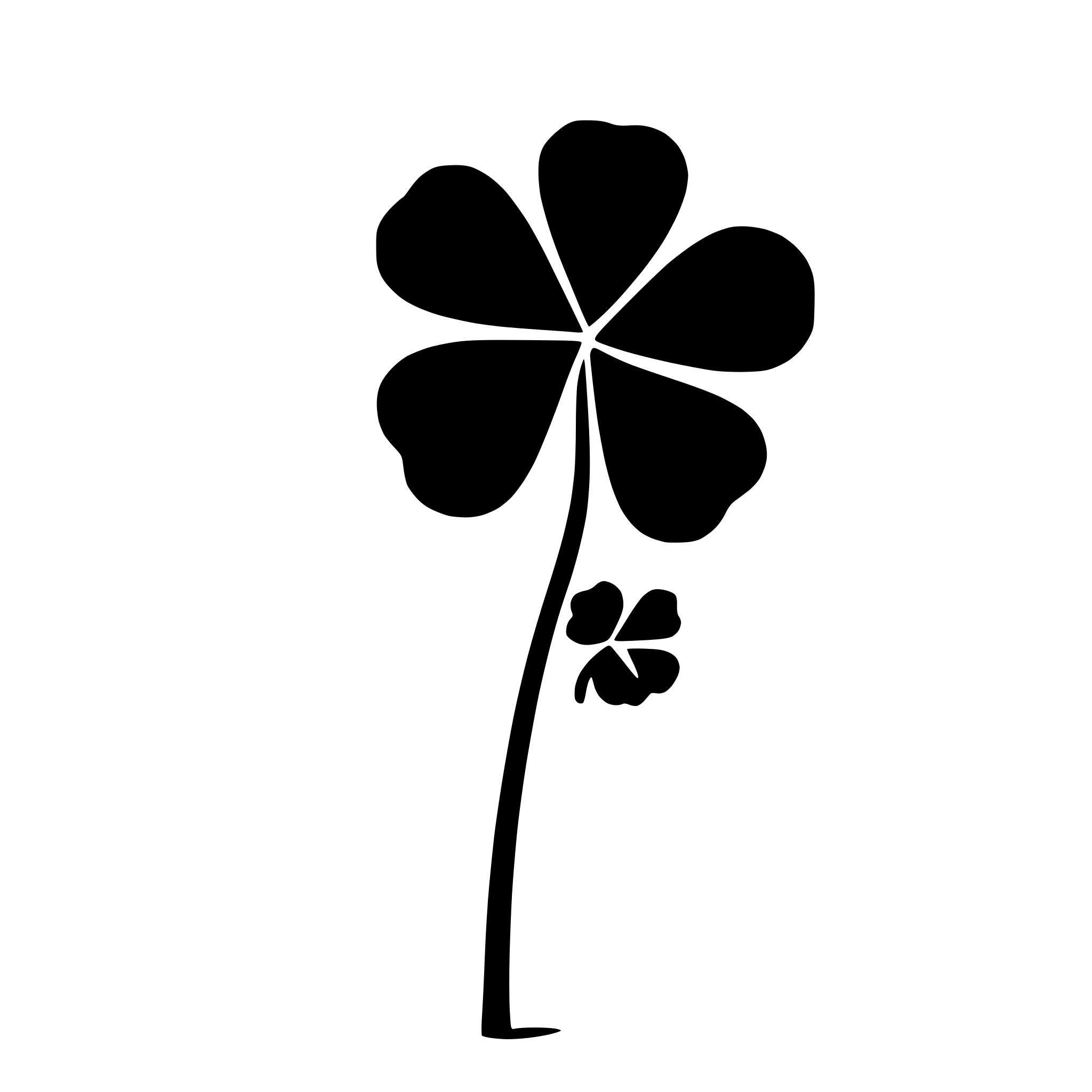 AI-generated SVG of 'blue 4 left clover simple'