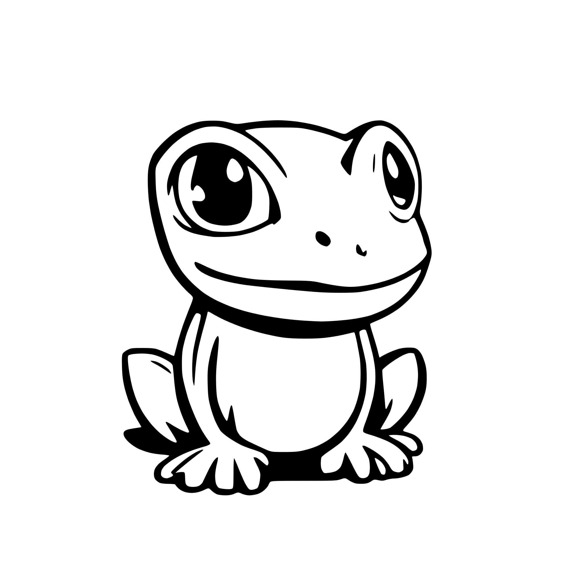 AI-generated SVG of a forward profile of a frog
