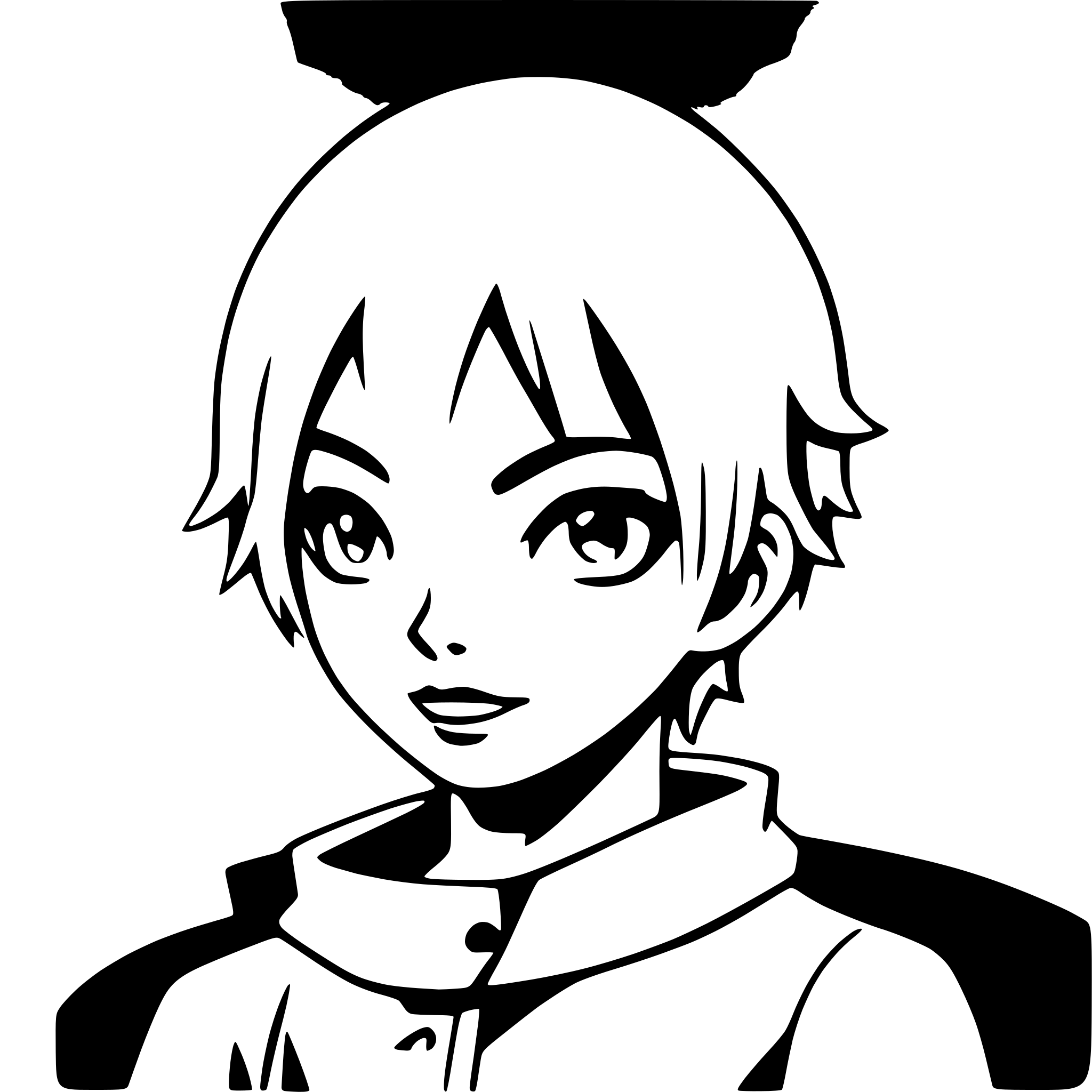 AI-generated SVG of a boy with glowing eyes