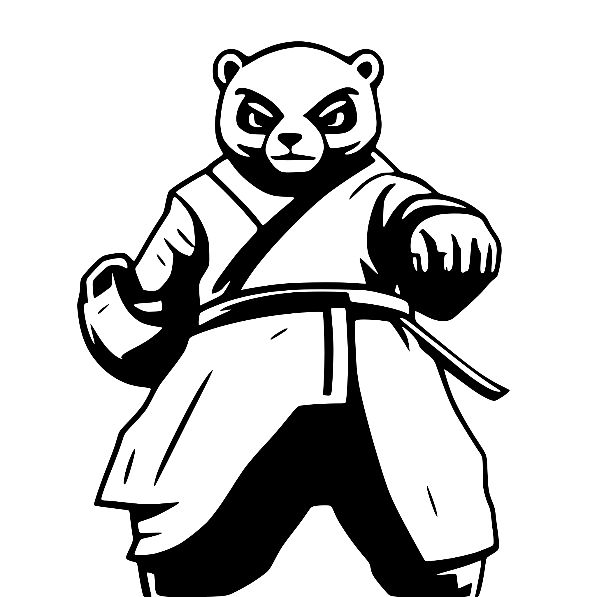 AI-generated SVG of a cyberpunk bear shaolin monk