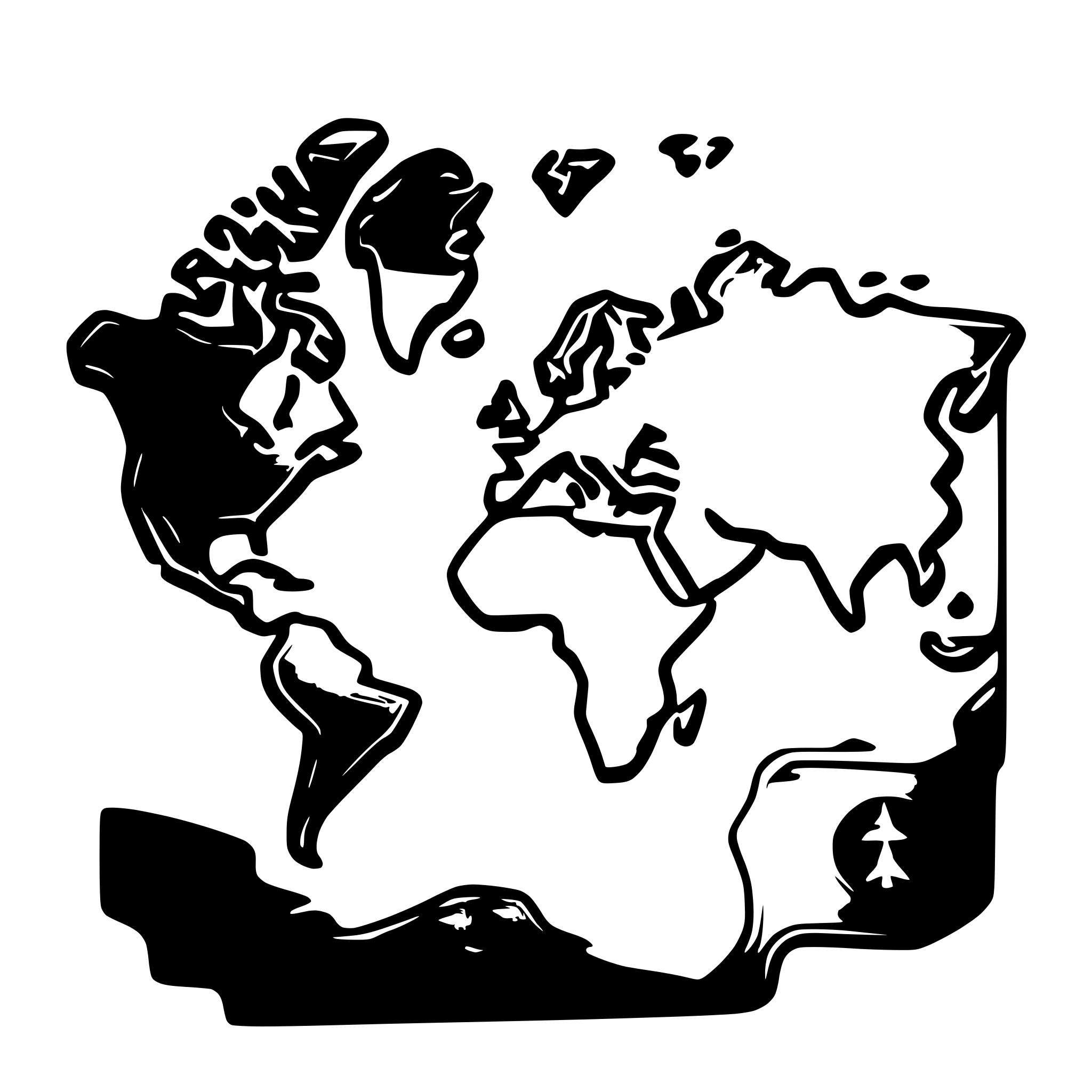 AI-generated SVG of a real world map