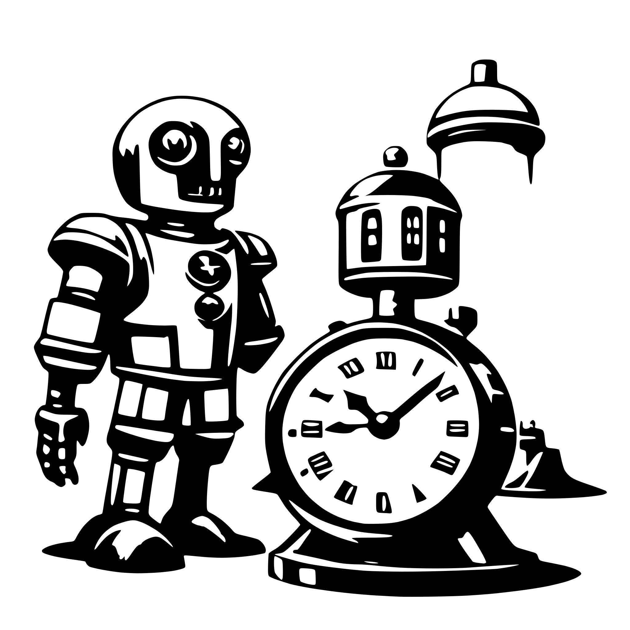 AI-generated SVG of 'mech and time'