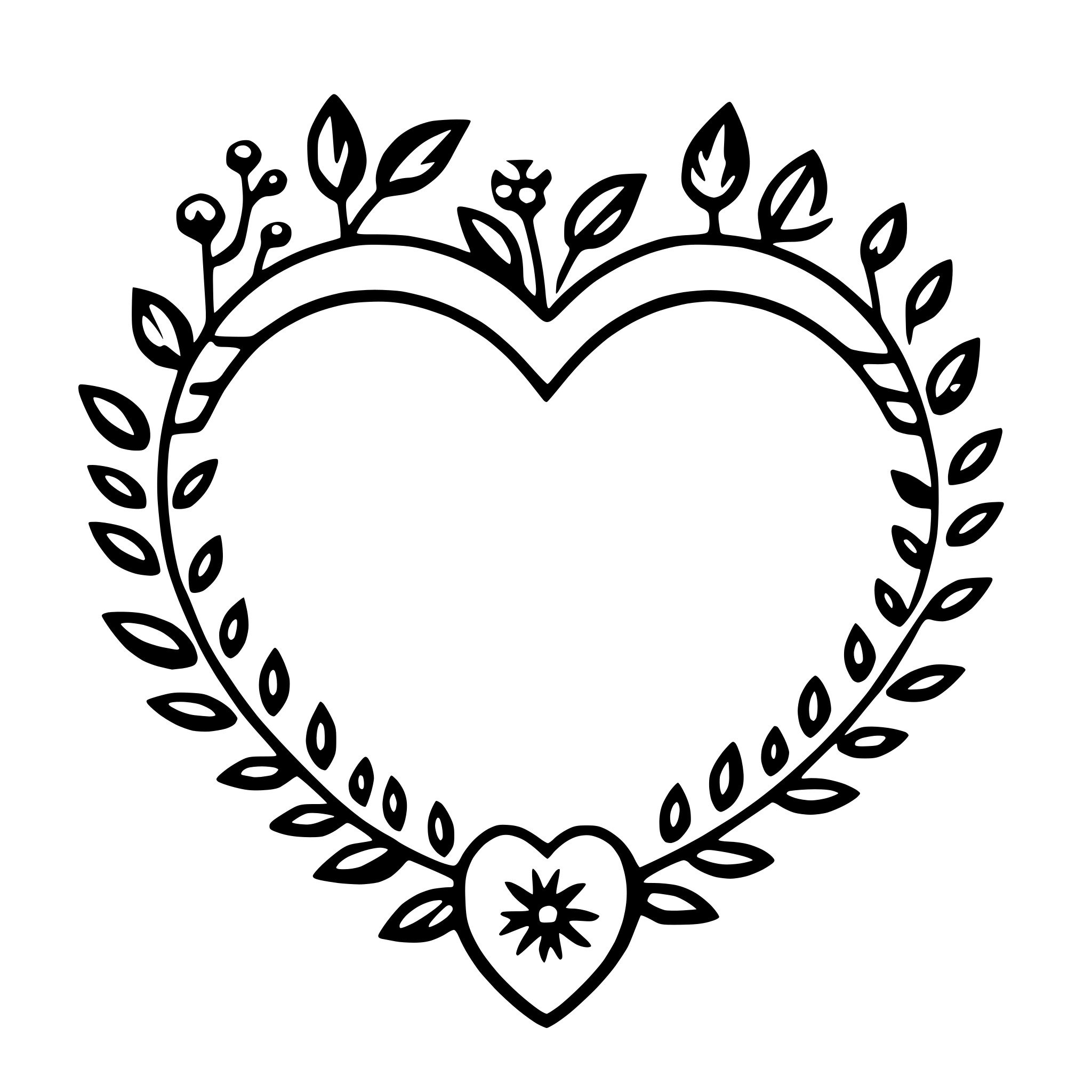 AI-generated SVG of 'floral heart wreath'