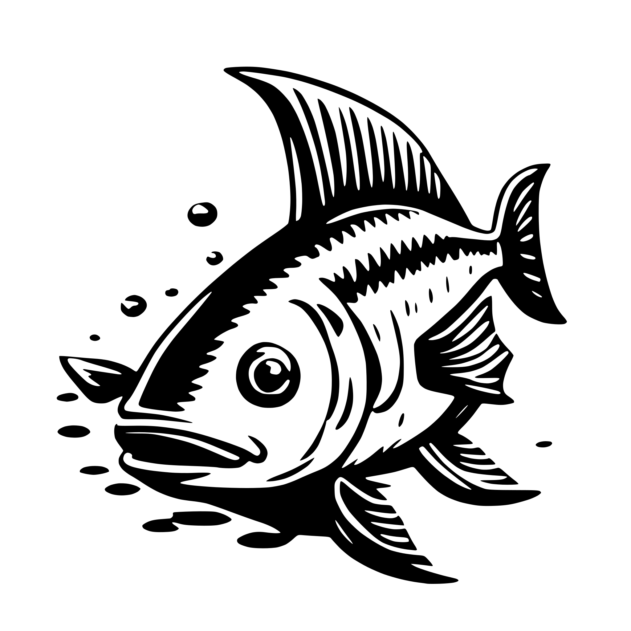 AI-generated SVG of 'drunken fish'