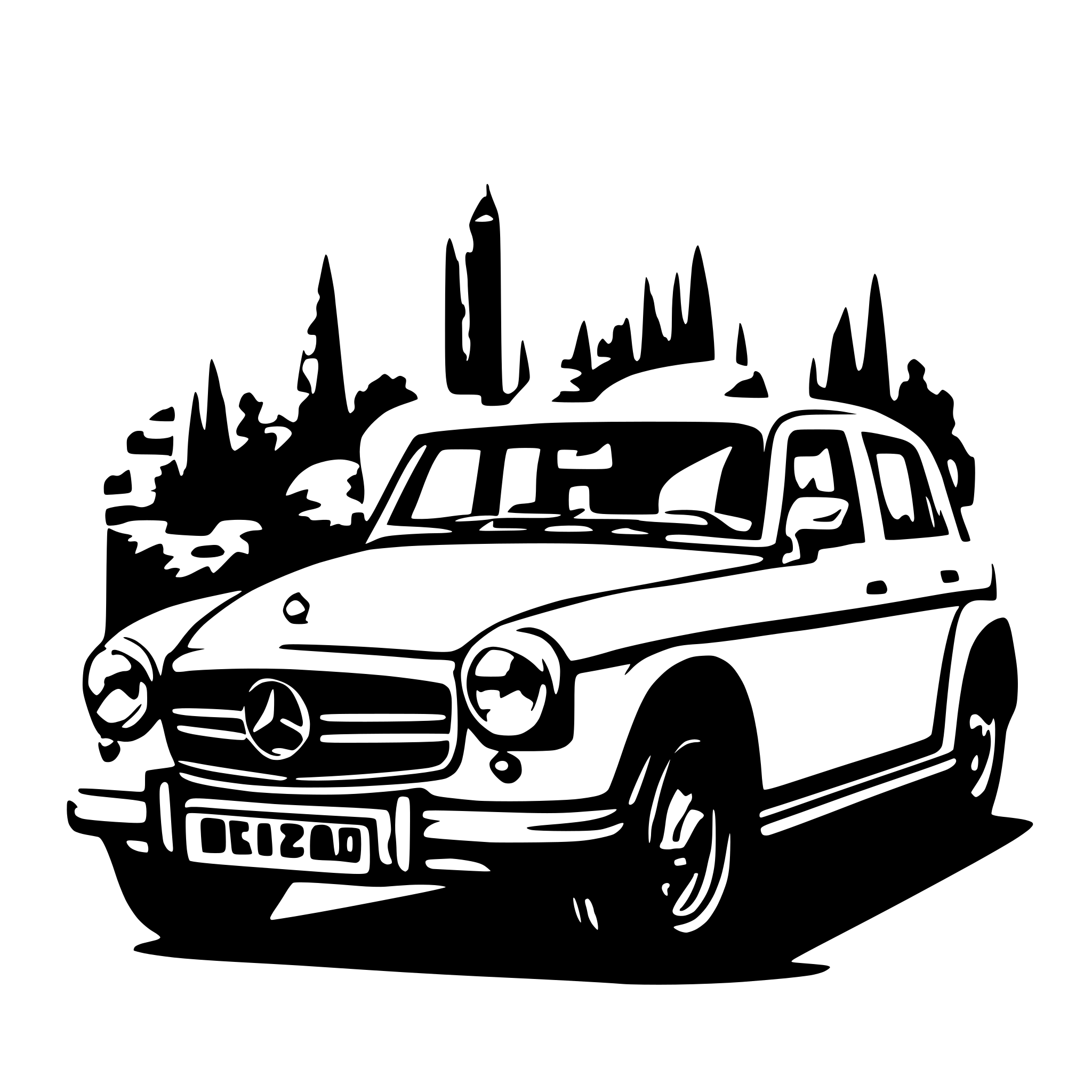 AI-generated SVG of 'mercedes benz stern'