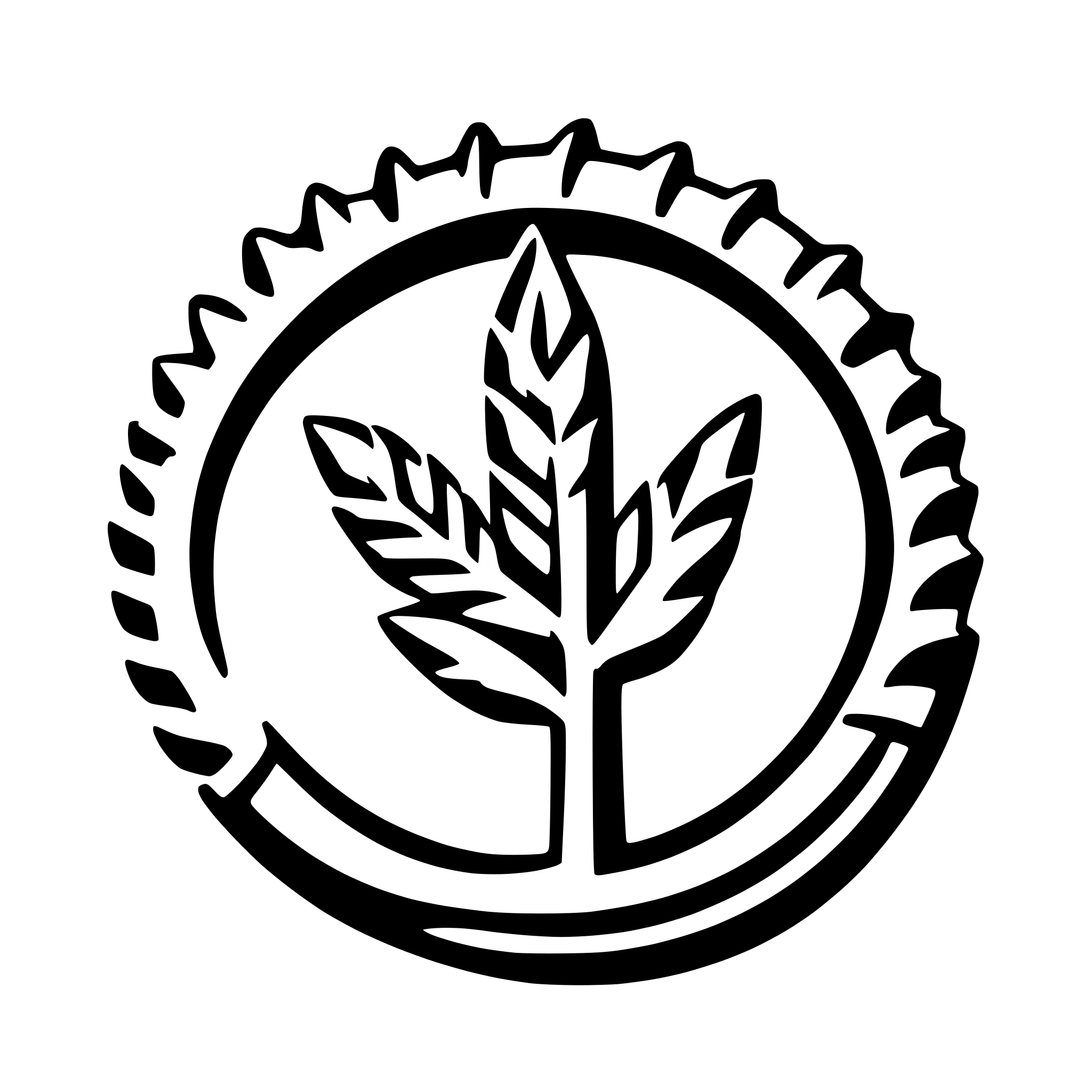AI-generated SVG of a a gear made out of two shafts of wheat