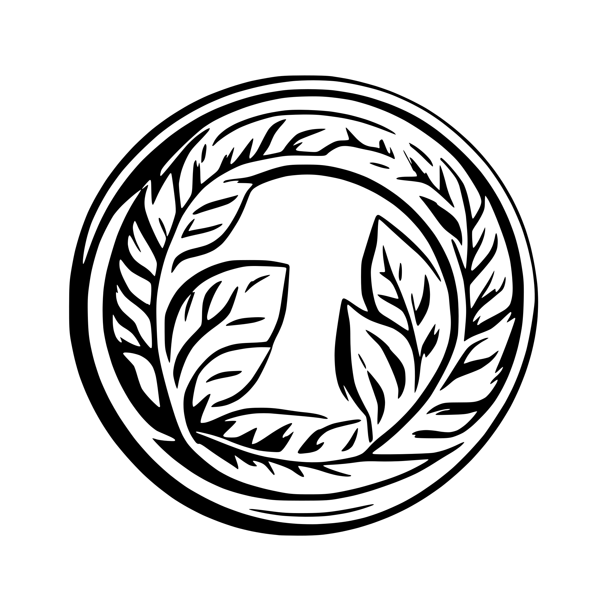 AI-generated SVG of a Create a circle. The border are made out of leafes