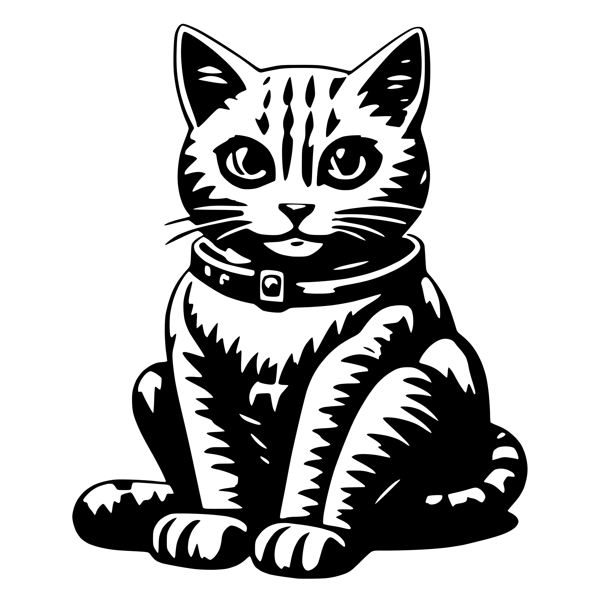 AI-generated SVG of a cat cyberpunkj