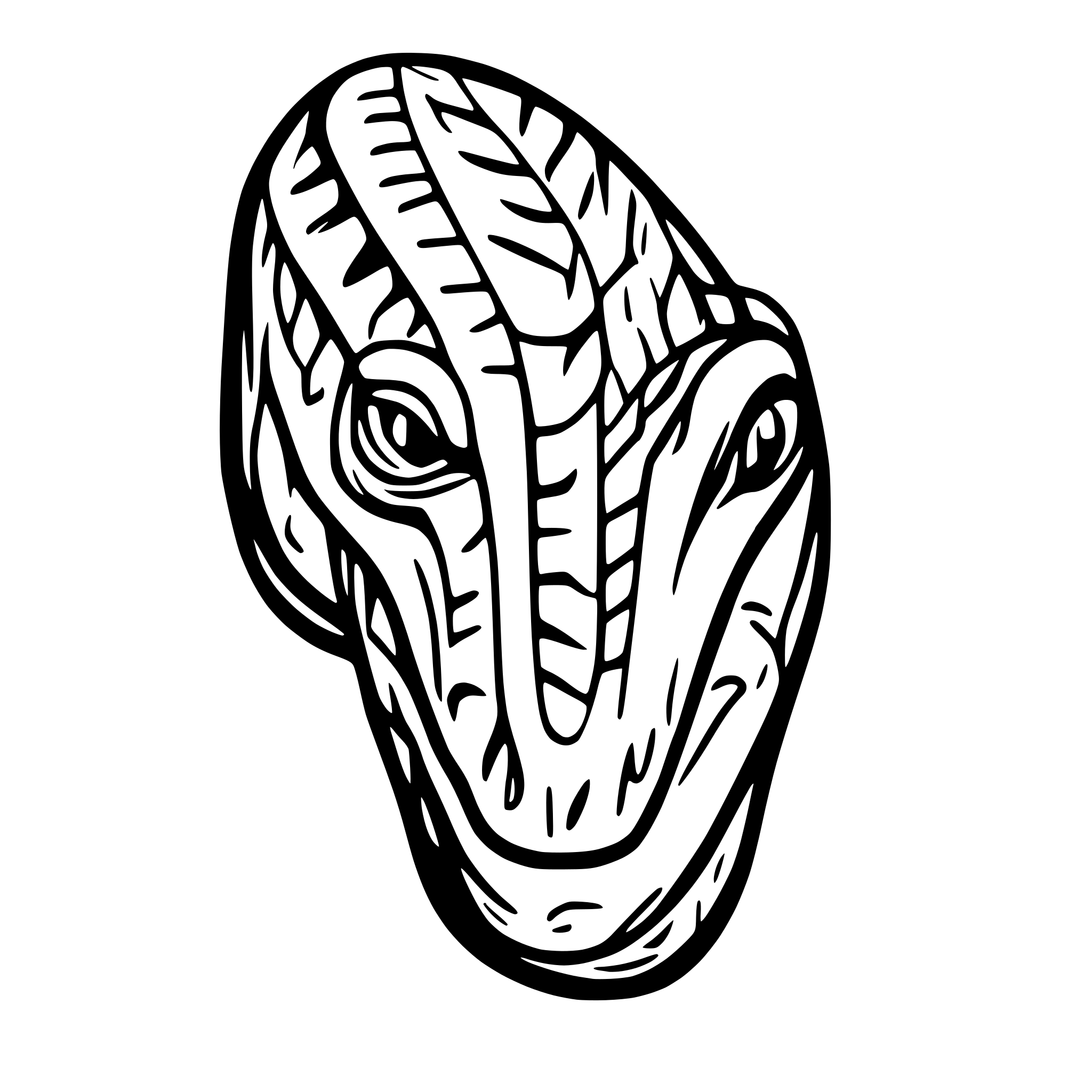 AI-generated SVG of a the crocodile lies on its side