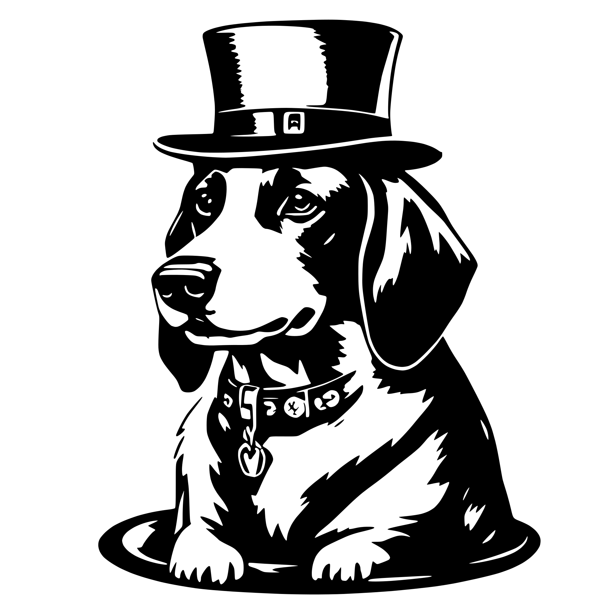 AI-generated SVG of a dog with hat