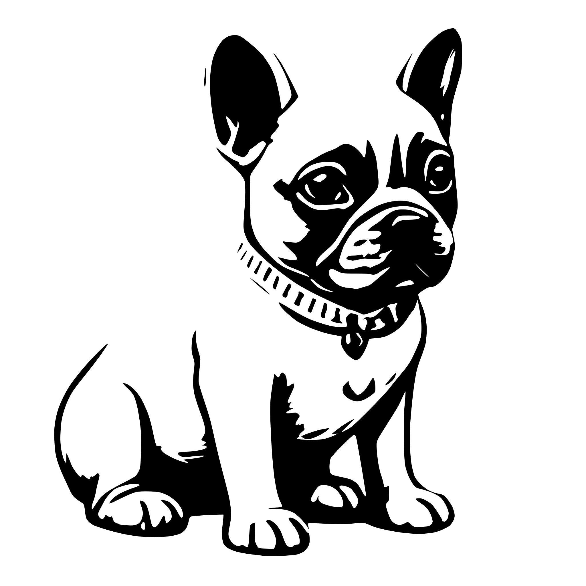 AI-generated SVG of a french bulldog, puppy