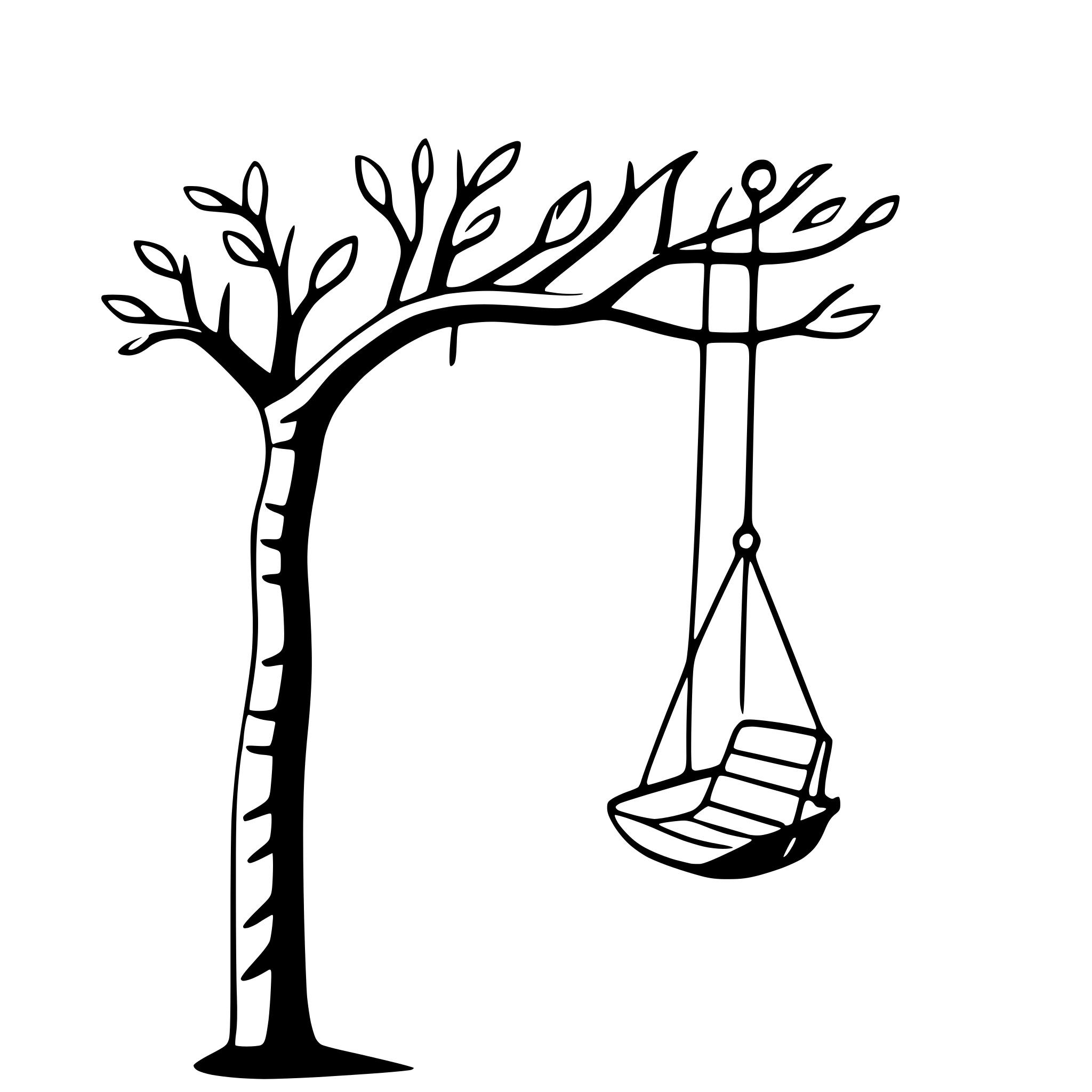 AI-generated SVG of 'swing hanging from tree'