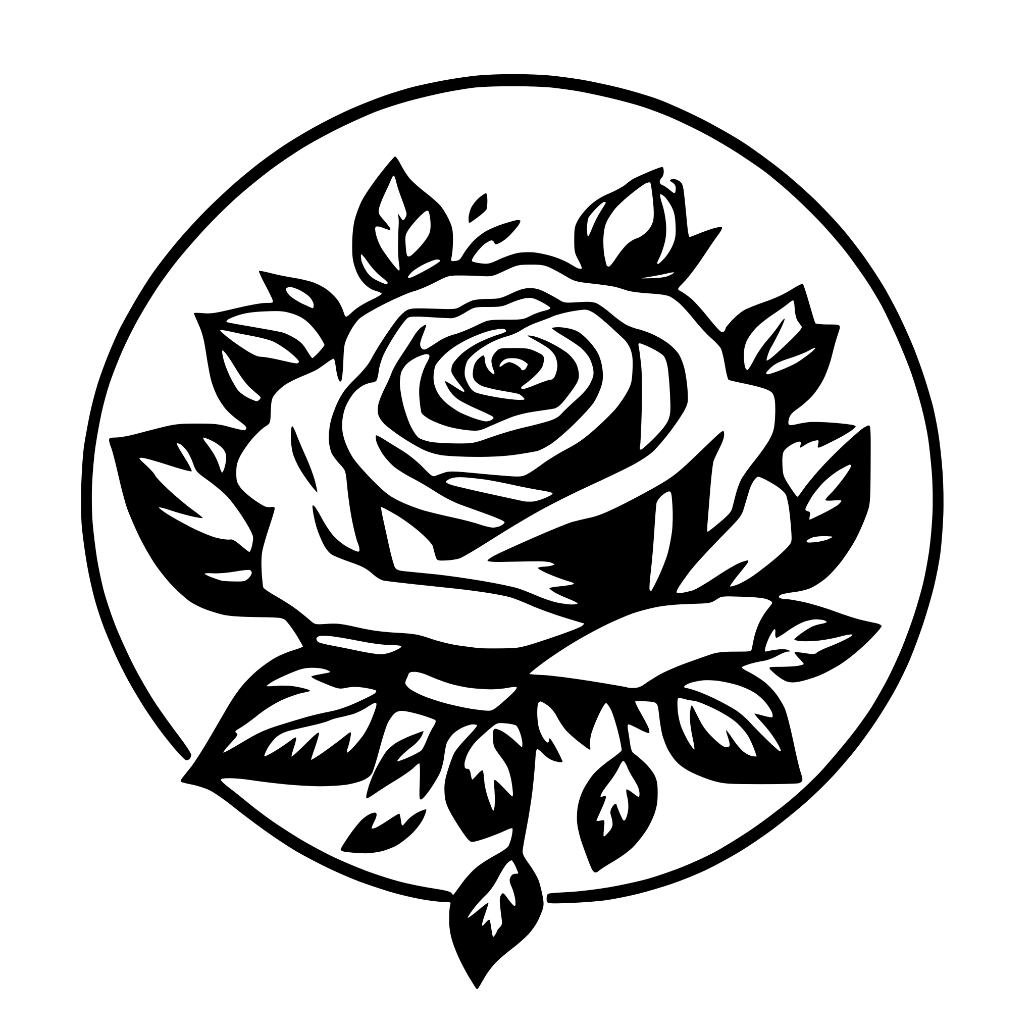 AI-generated SVG of 'roses in circle'