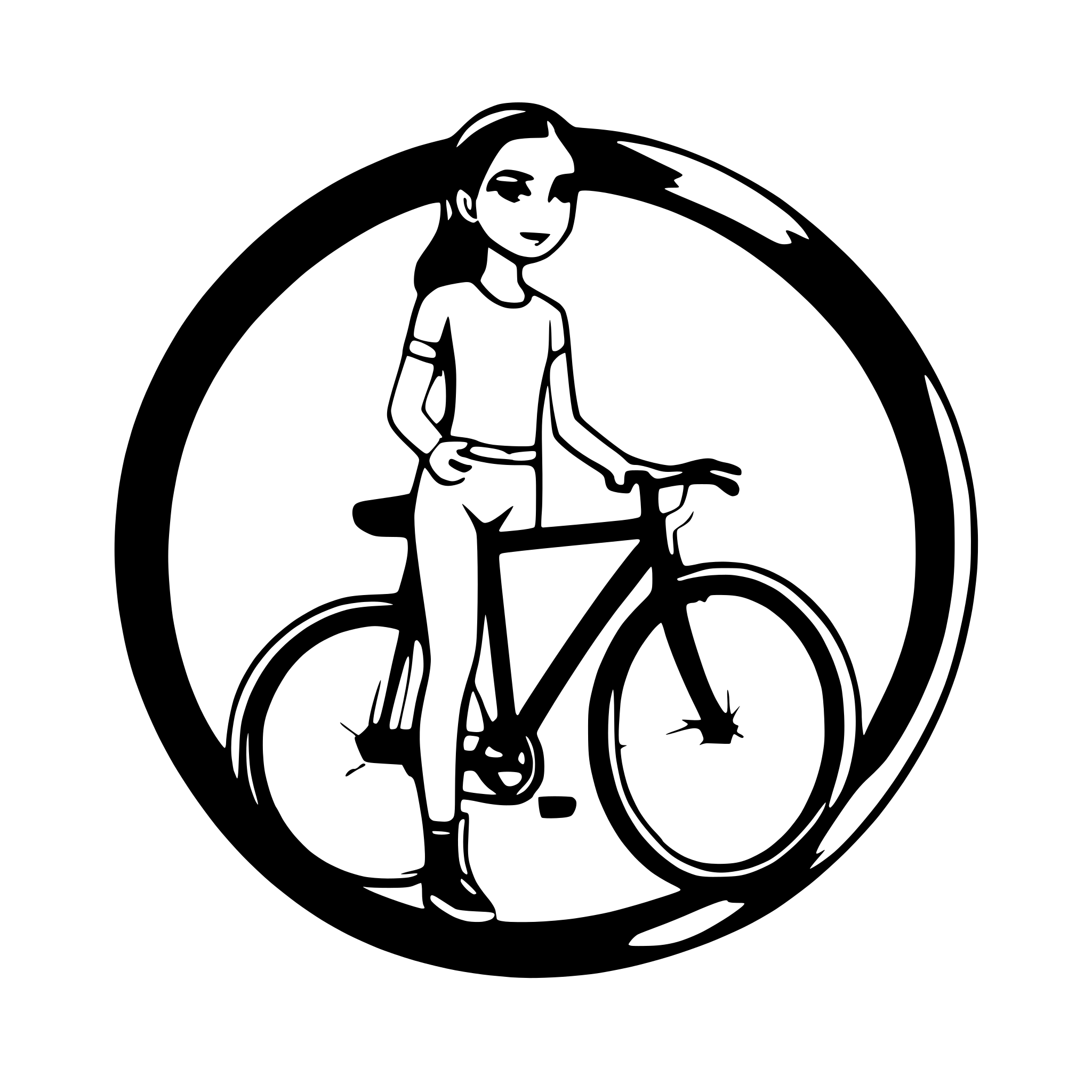 AI-generated SVG of a human with bike in a circle