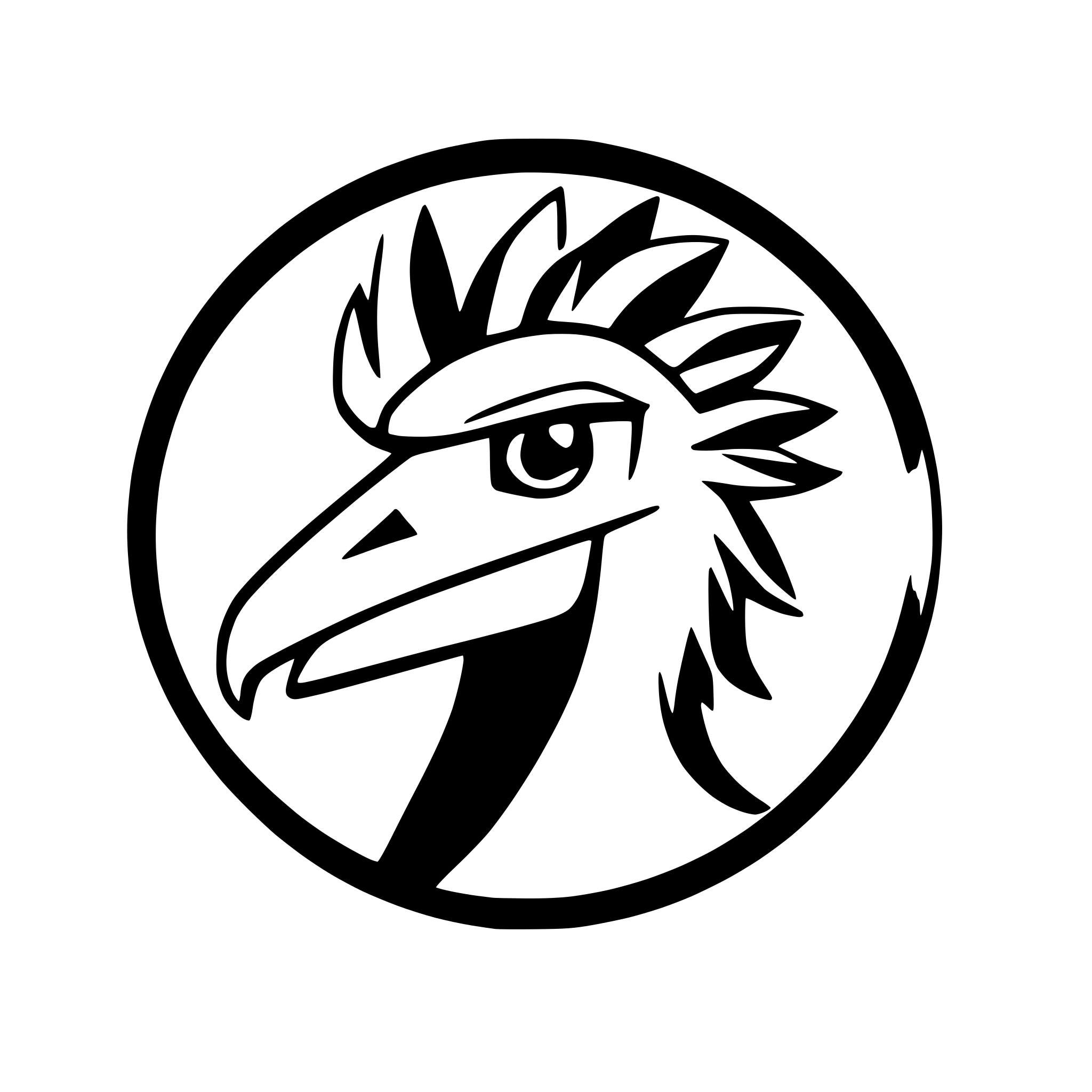 AI-generated SVG of a minimalistic secretary bird logo based on head
