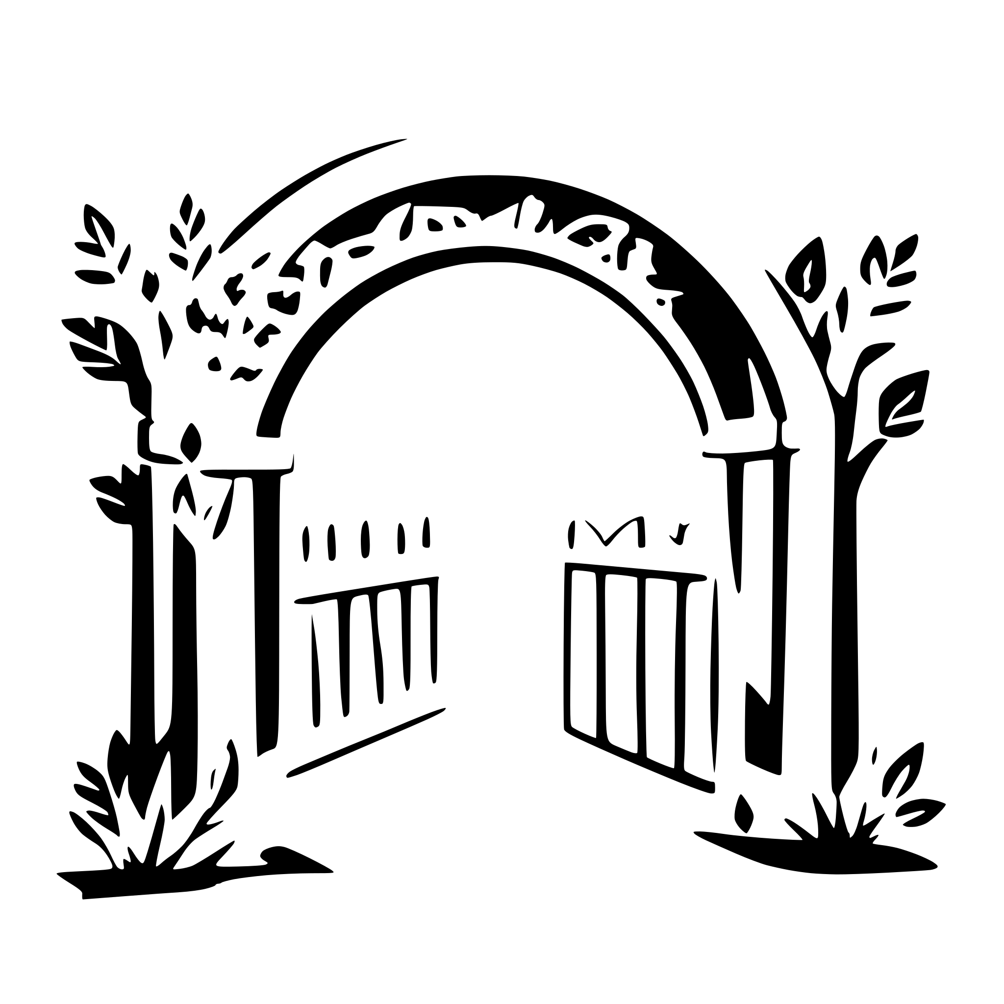 AI-generated SVG of a a romantic open gate with flower wreaths AI-generated SVG of a a romantic open gate with flower wreaths