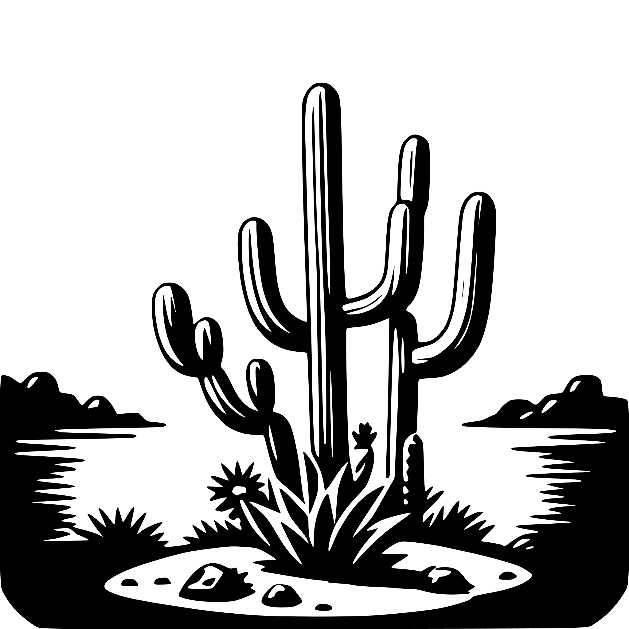 AI-generated SVG of a cactus and sunset