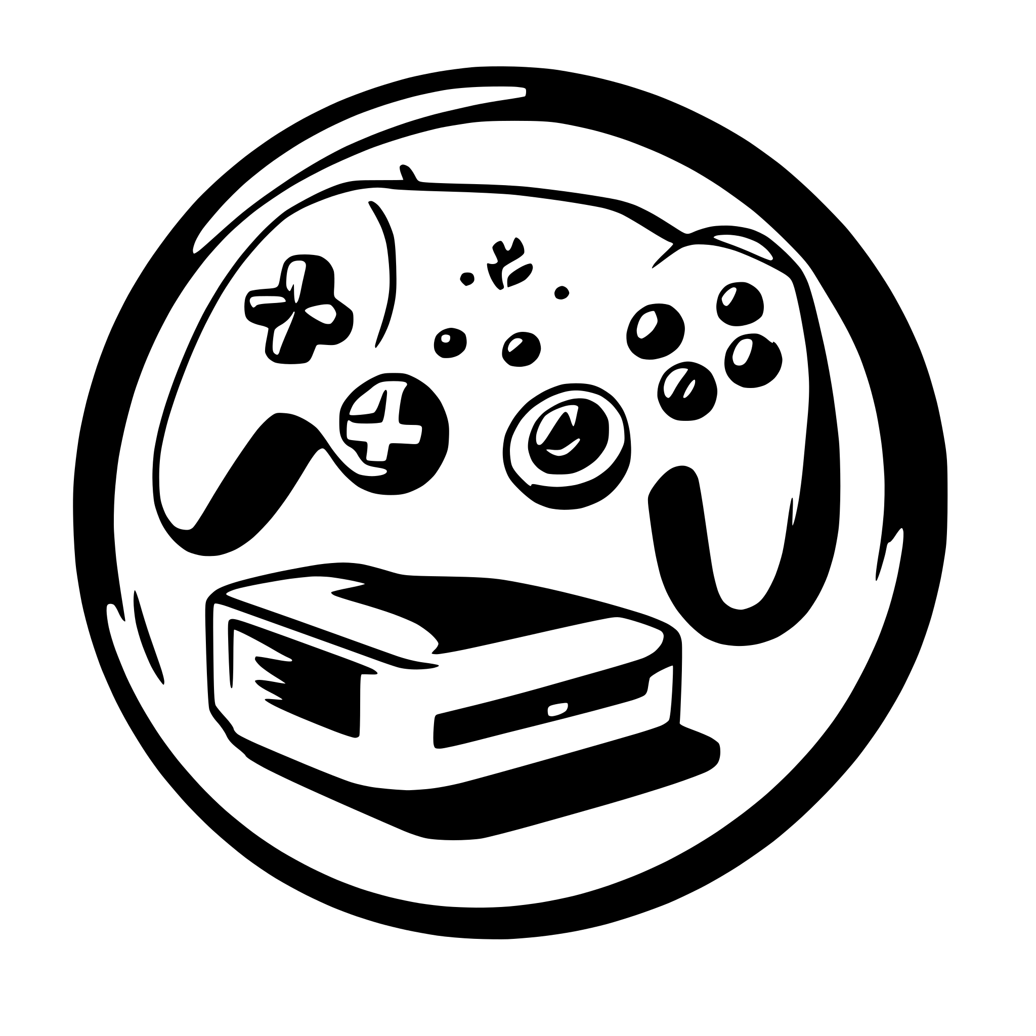 AI-generated SVG of a A round logo with a PS5 Controller
