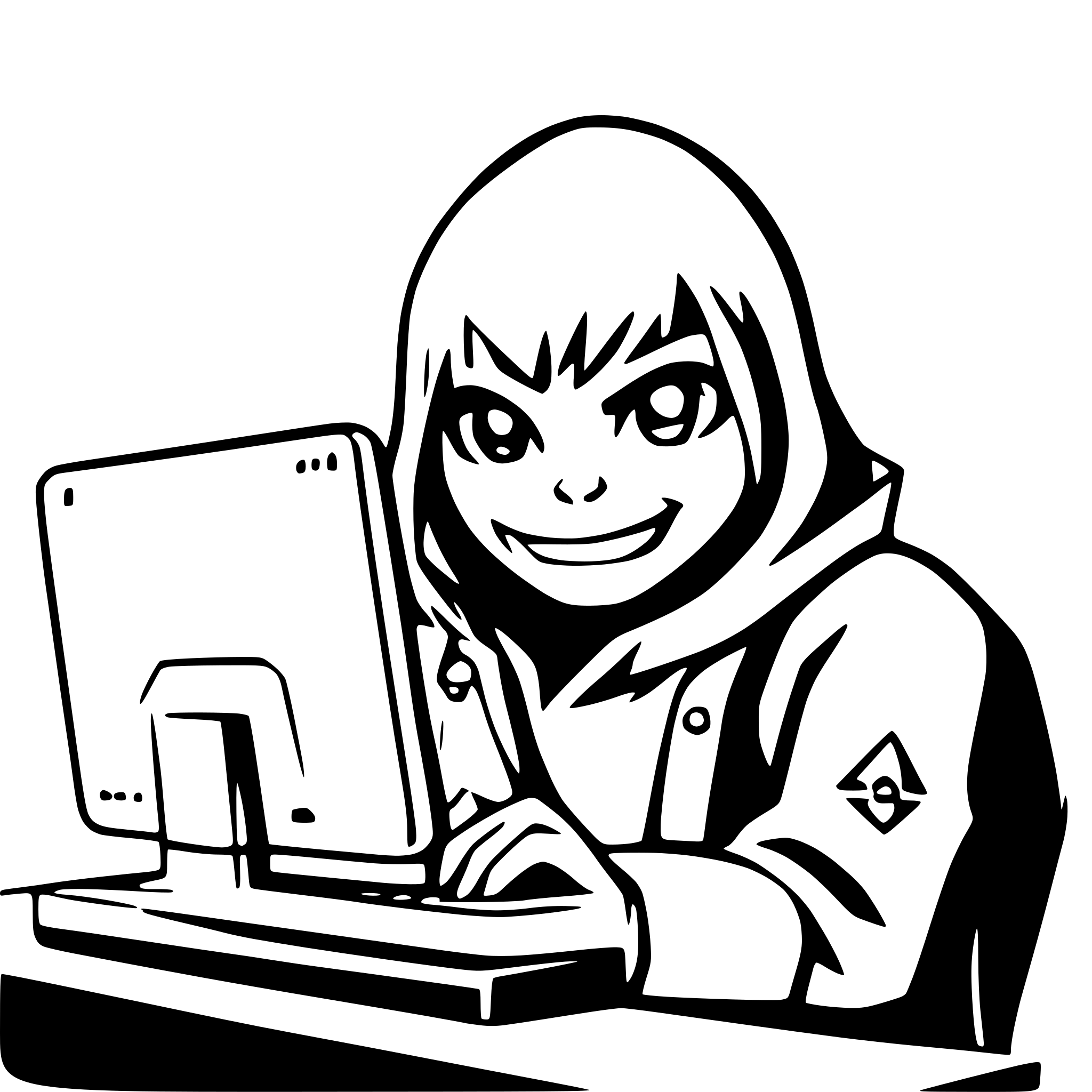 AI-generated SVG of a A gorilla hacking