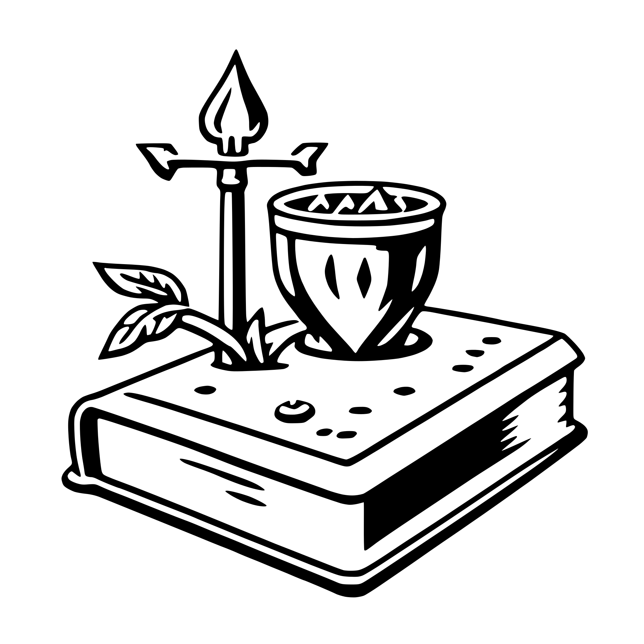 AI-generated SVG of a love spell book