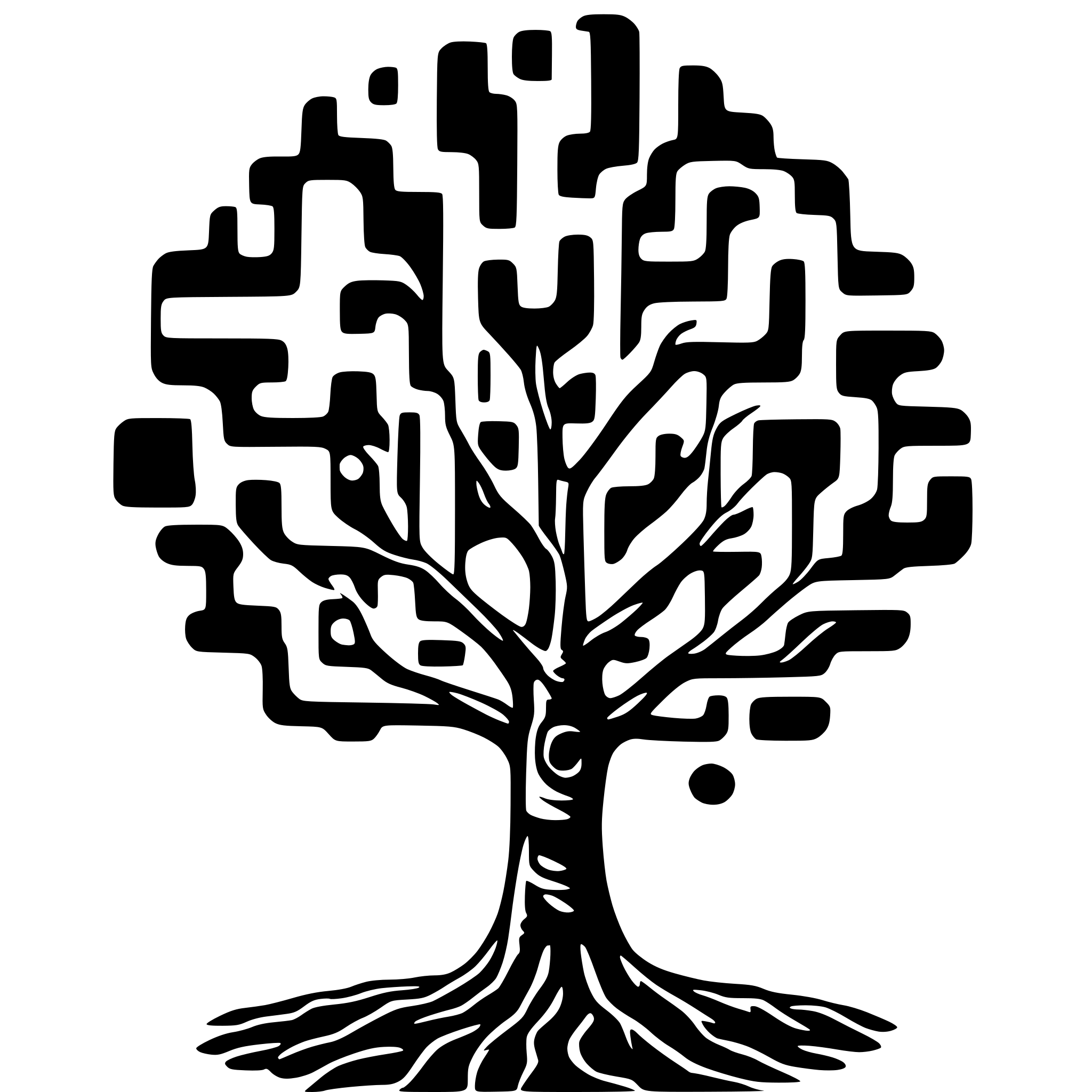 AI-generated SVG of a weird psychedelic tree, circuits