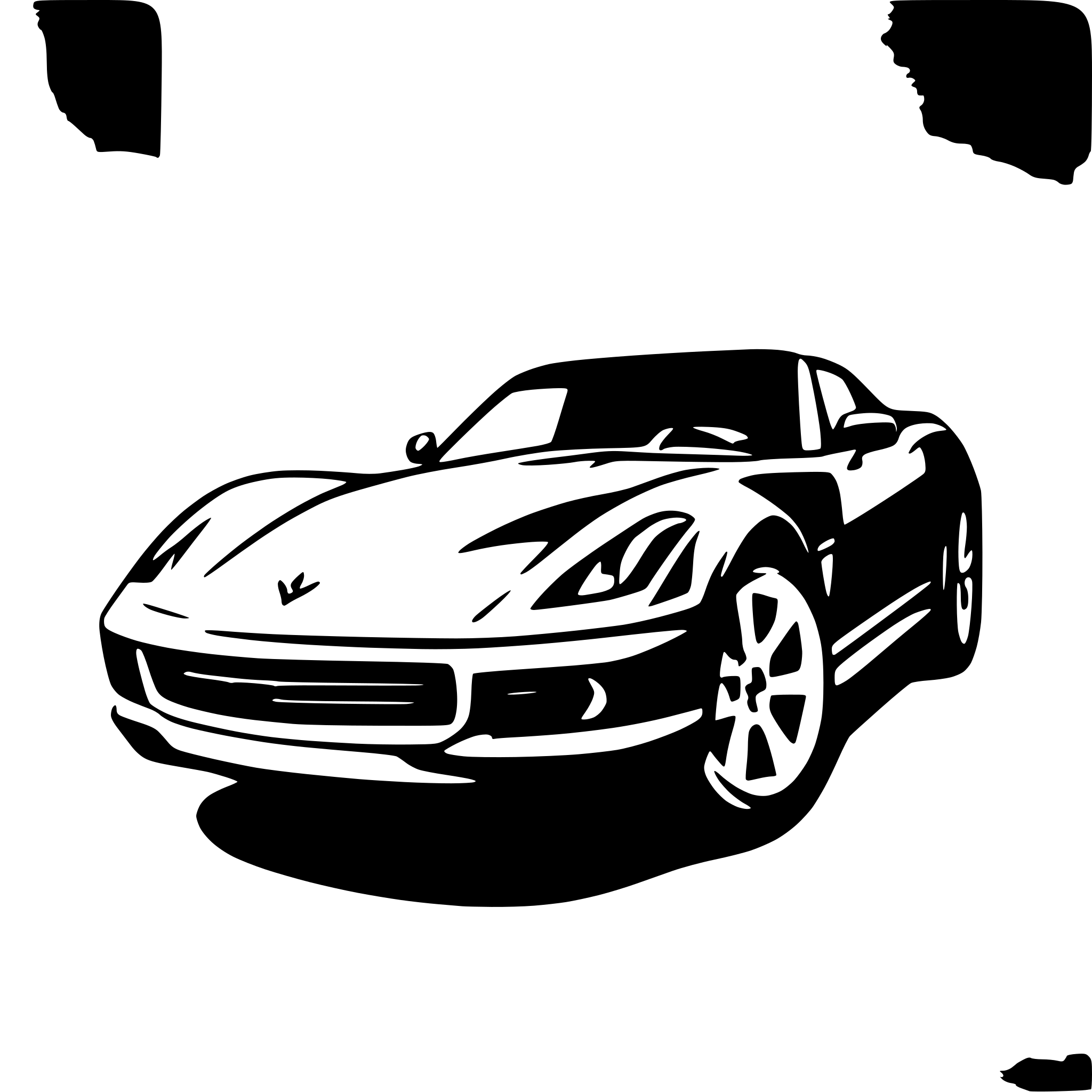 AI-generated SVG of 'Corvette as a drawing to color in. Without Logos.'