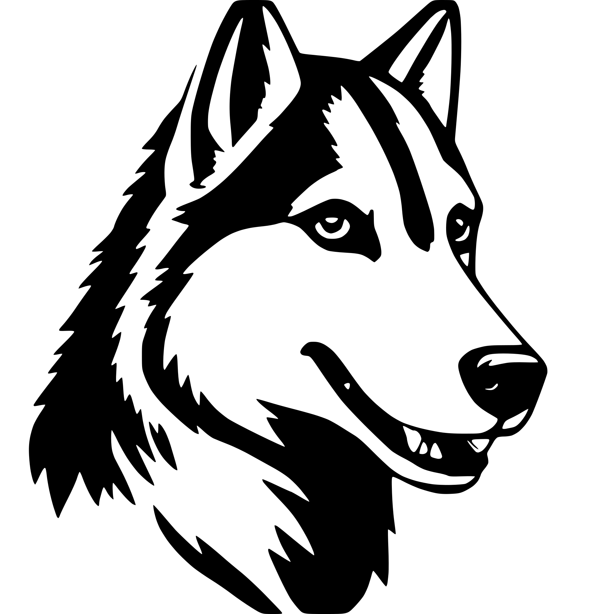 AI-generated SVG of a the cool husky dog