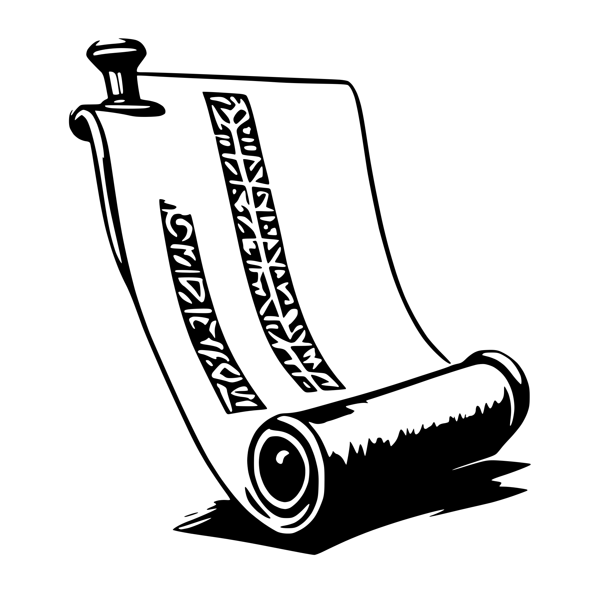AI-generated SVG of 'a scroll partially open'