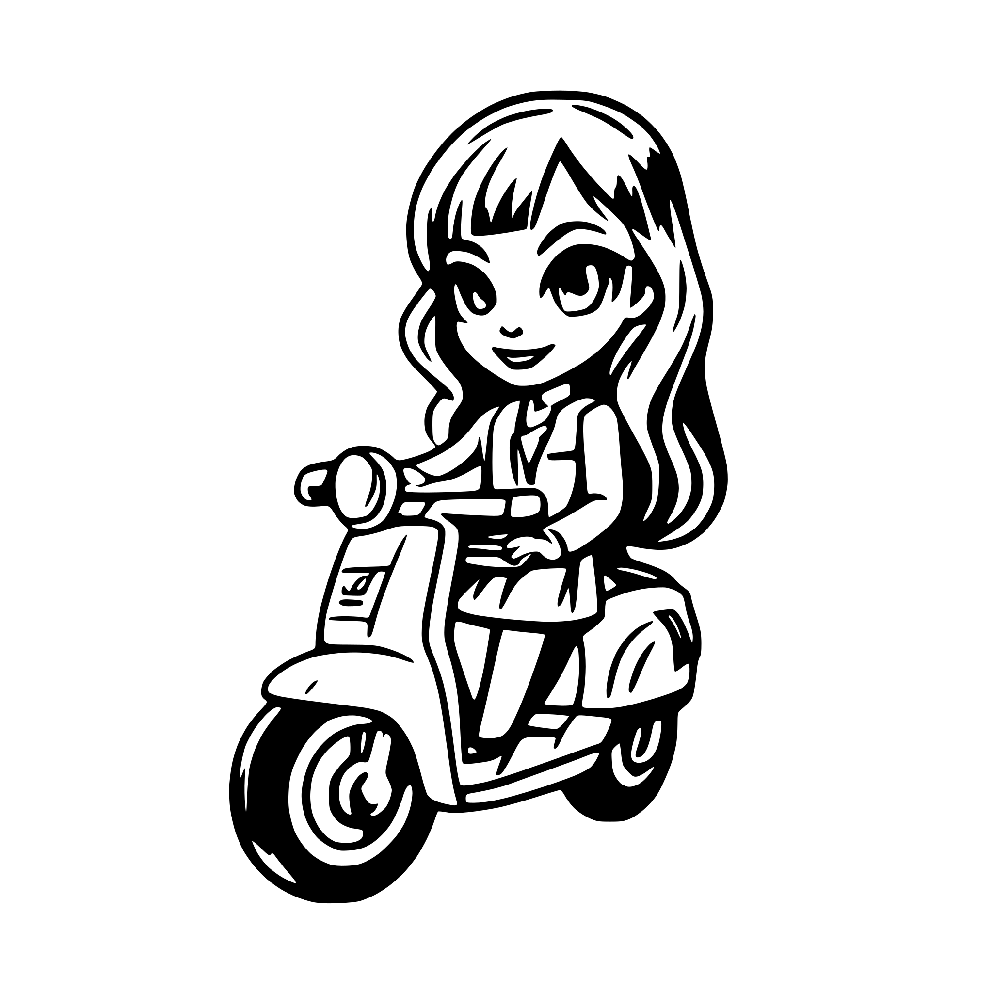AI-generated SVG of a Shoulder Long Hair Iris on a vespa Numbers 40 AI-generated SVG of a Shoulder Long Hair Iris on a vespa Numbers 40