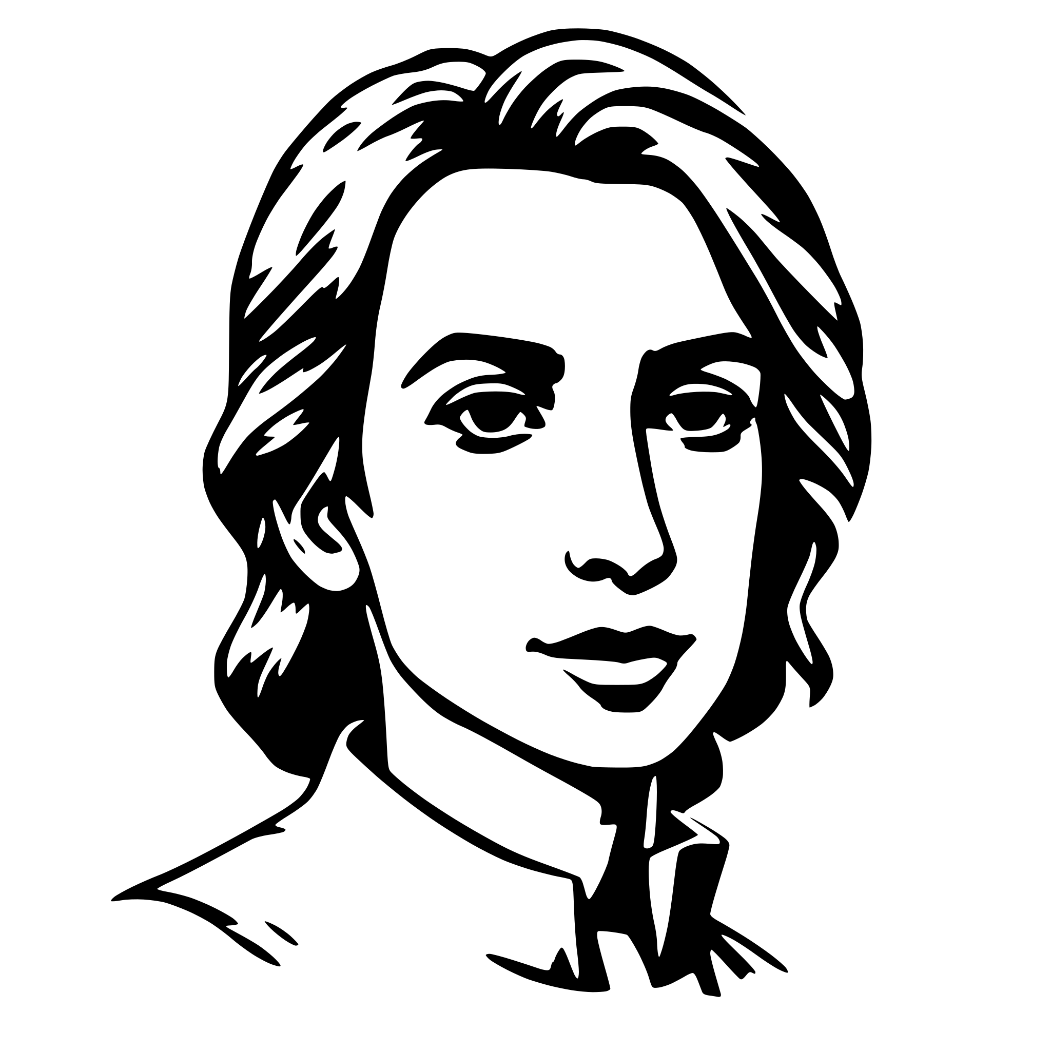 AI-generated SVG of 'Single line stroke of a portait'