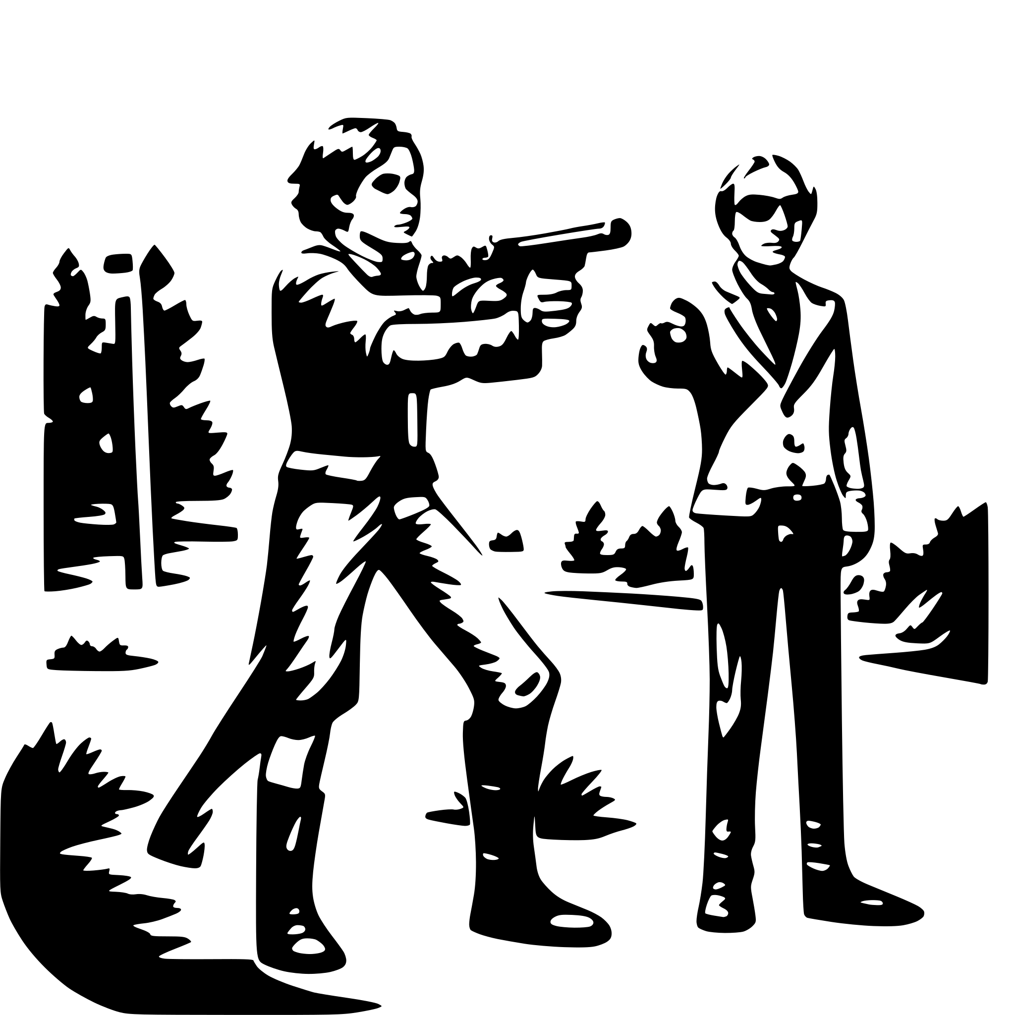 AI-generated SVG of a man shooting