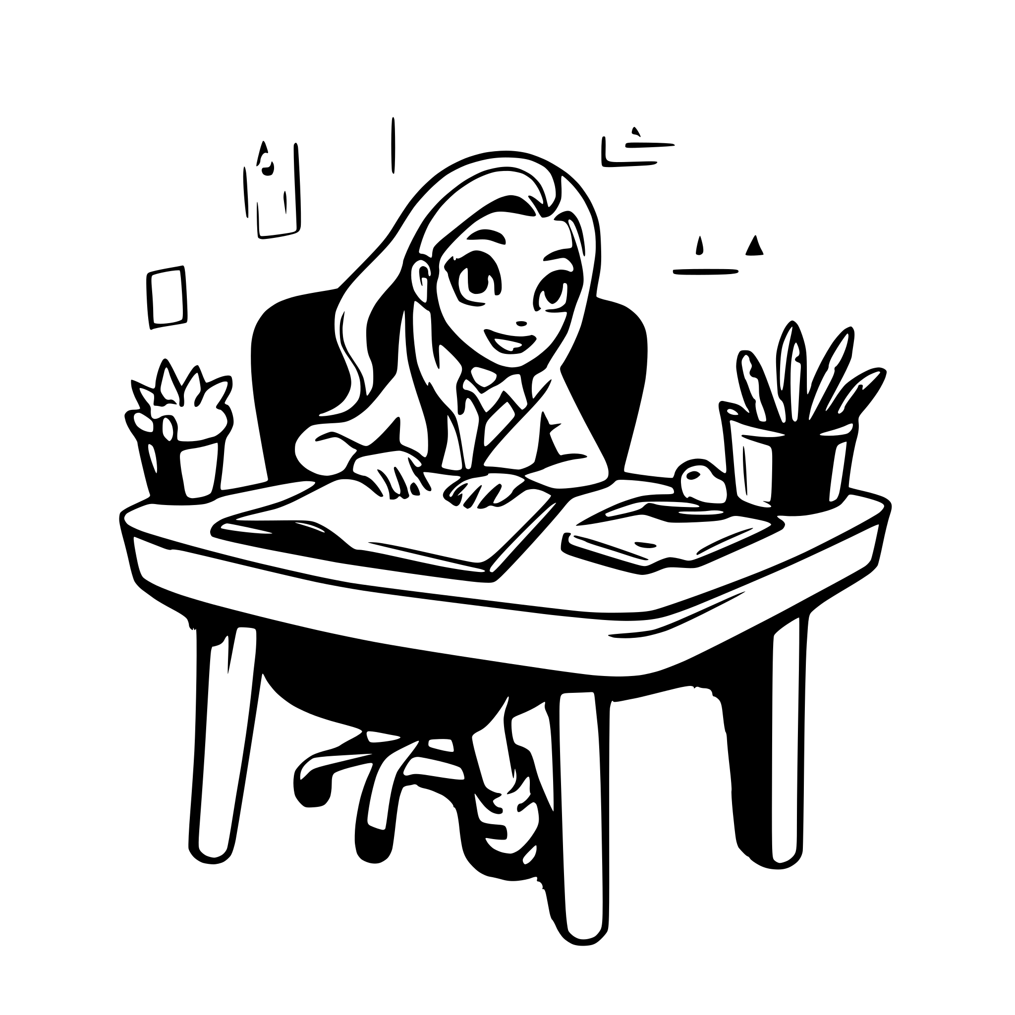 AI-generated SVG of 'paperwork on desk'