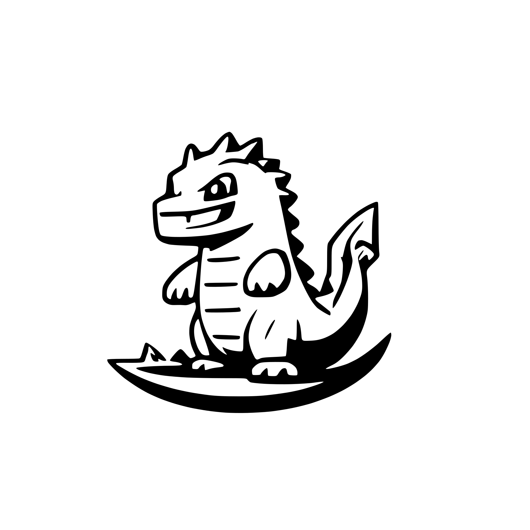 AI-generated SVG of a cute godzilla