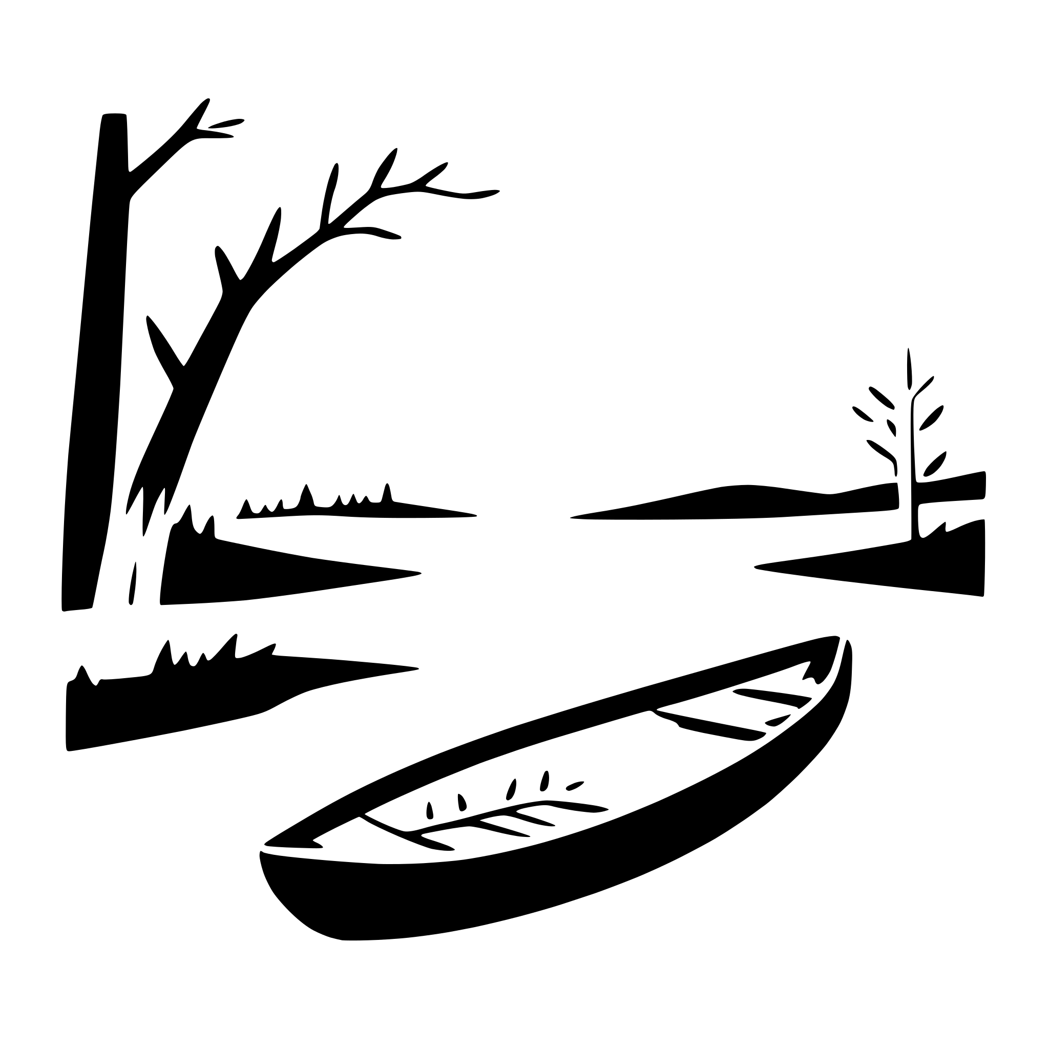 AI-generated SVG of 'canoe on a peaceful lake'