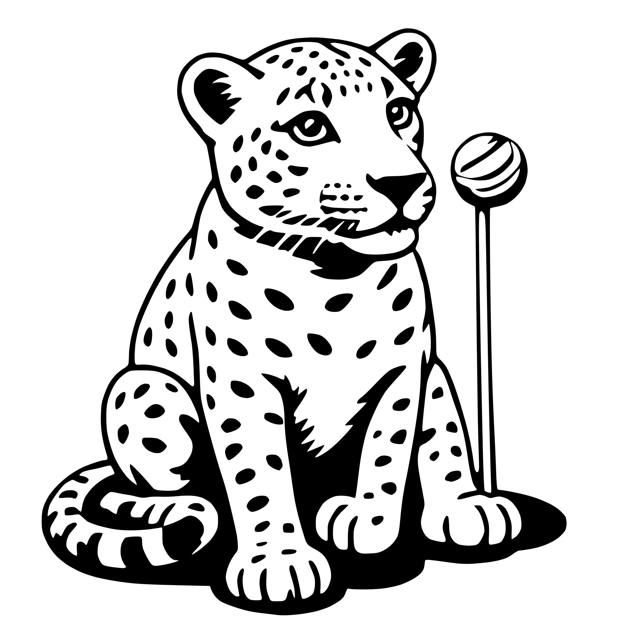 AI-generated SVG of a leopard with lollipop