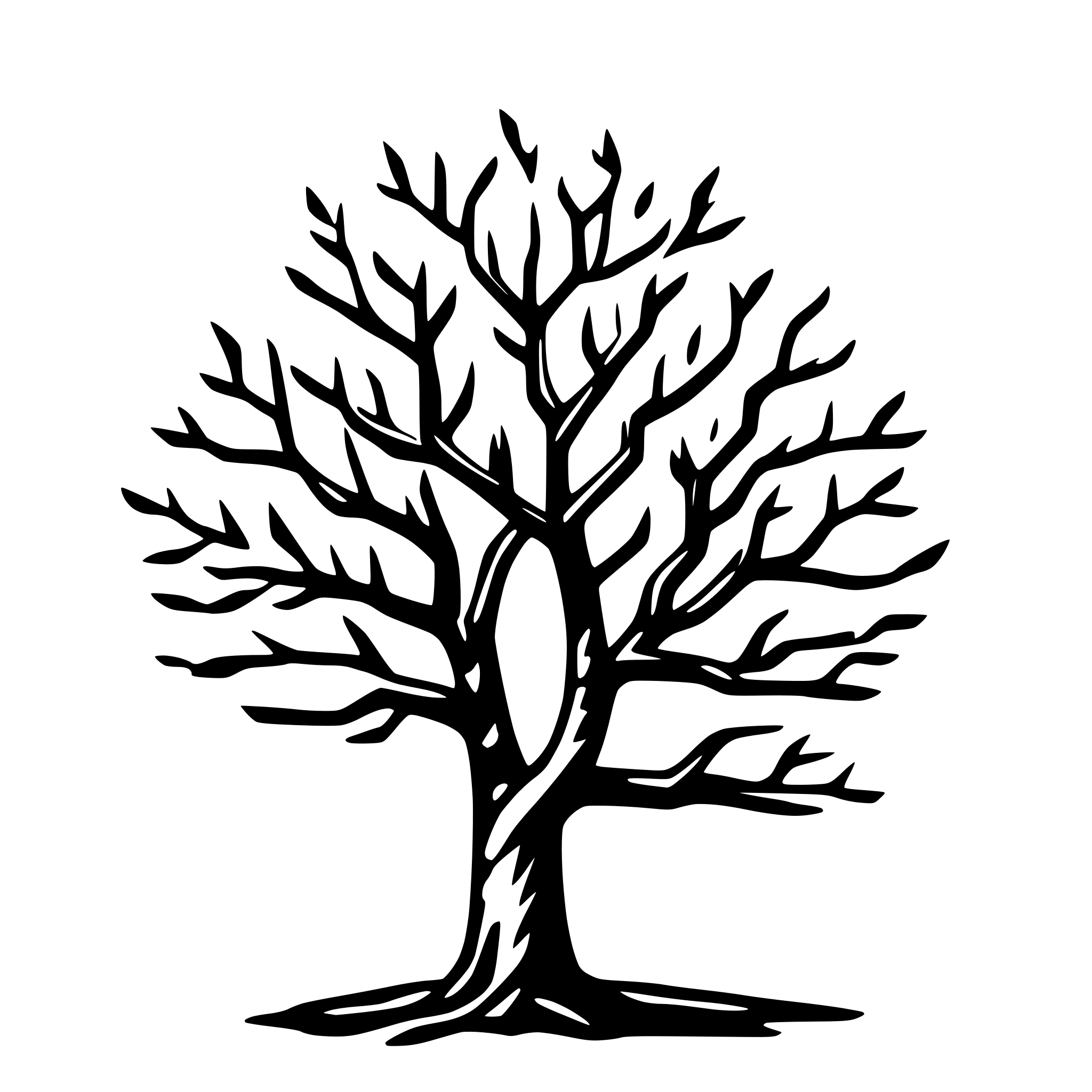 AI-generated SVG of a tree with branches and no leaves is a solid line