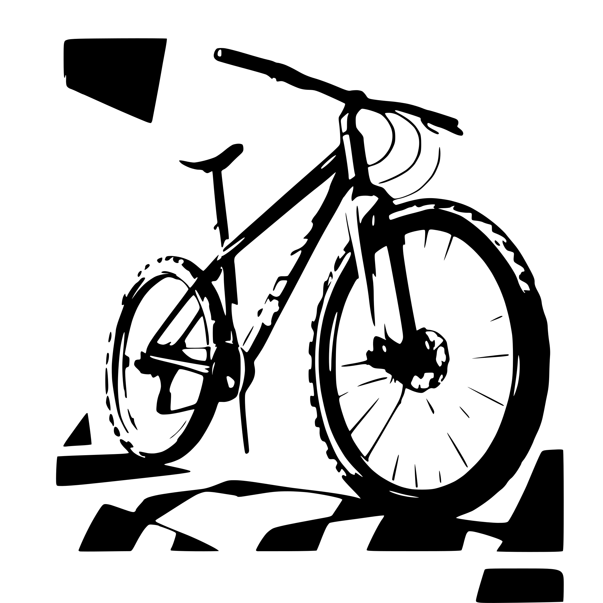 AI-generated SVG of a mountainbike breaking out of a picture frame