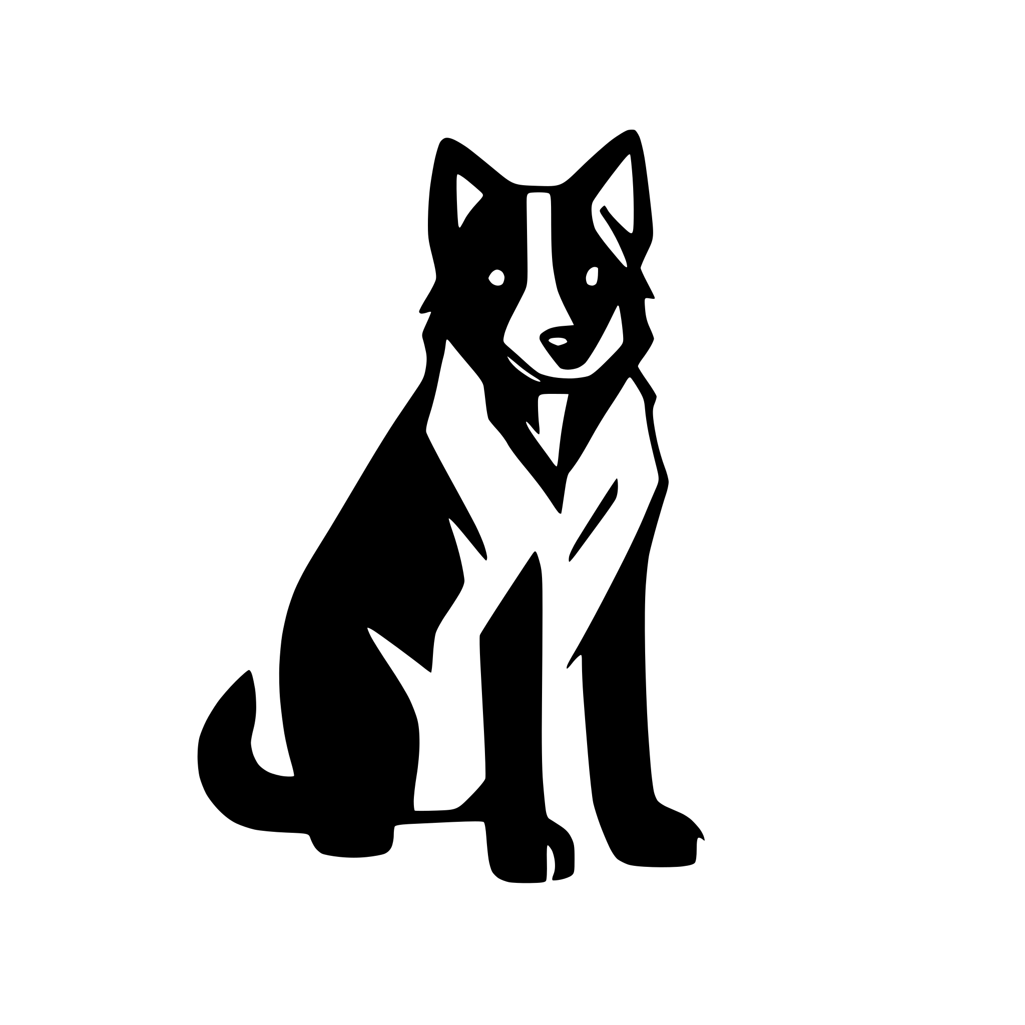 AI-generated SVG of a flat border collie simple