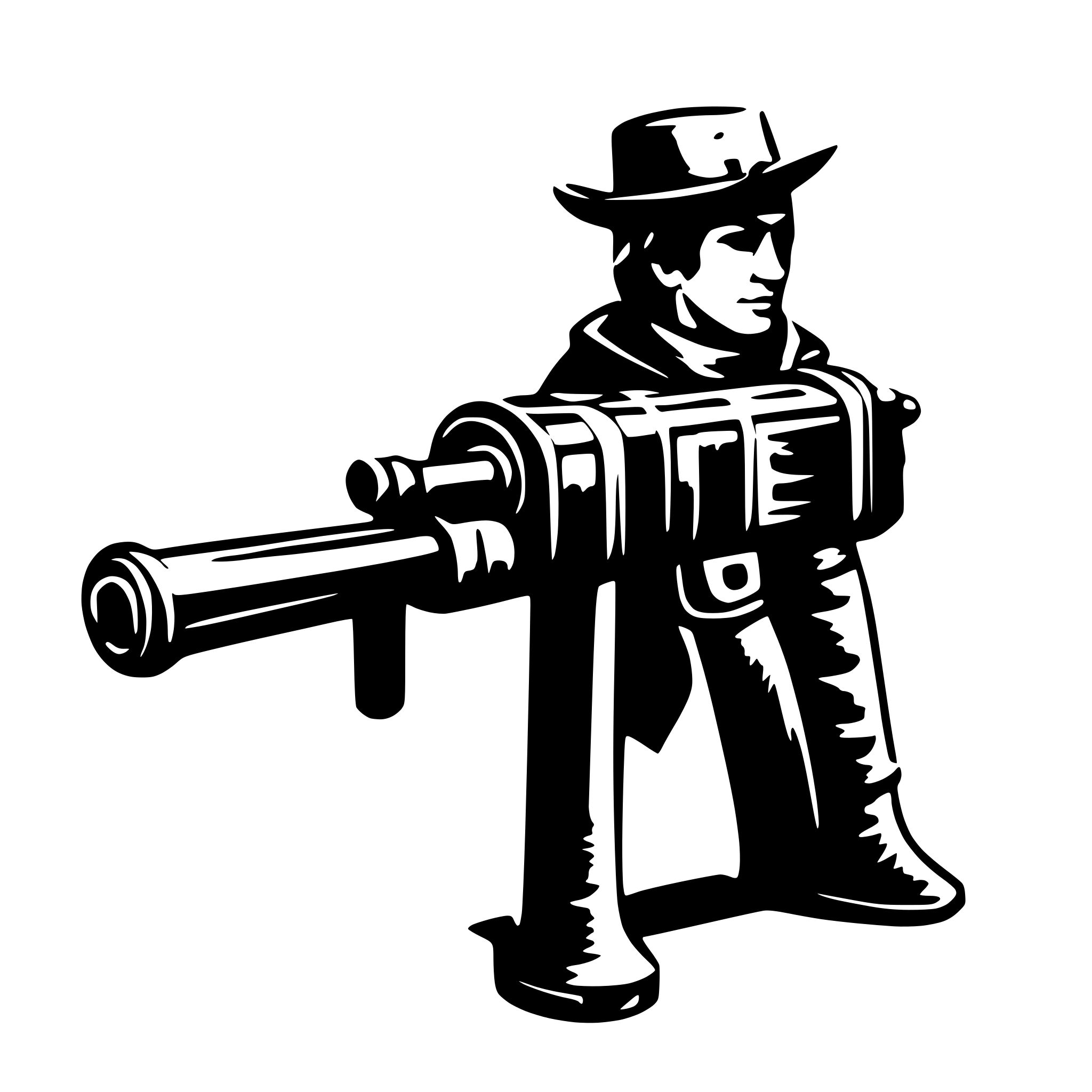 AI-generated SVG of 'Lewis gun western no background'