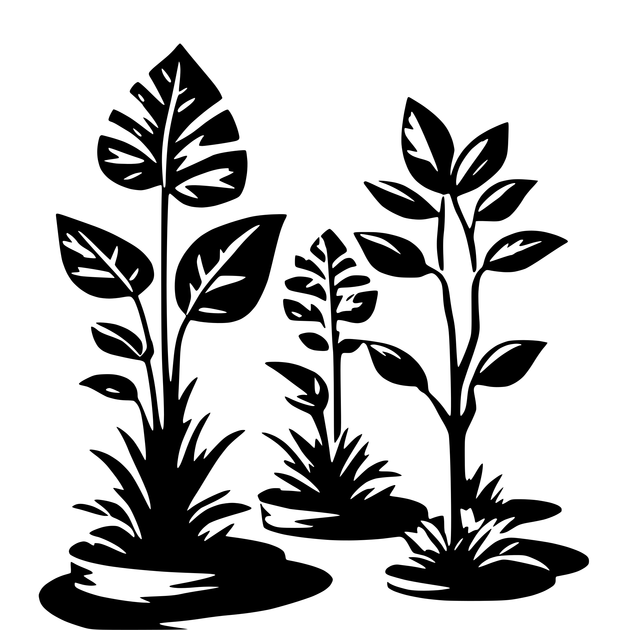AI-generated SVG of 'Multiples plants shadows'
