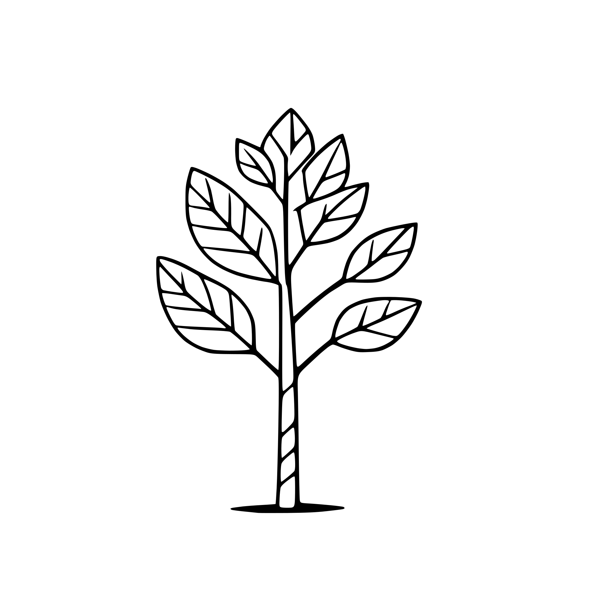 AI-generated SVG of 'minimalist tree with leaves'