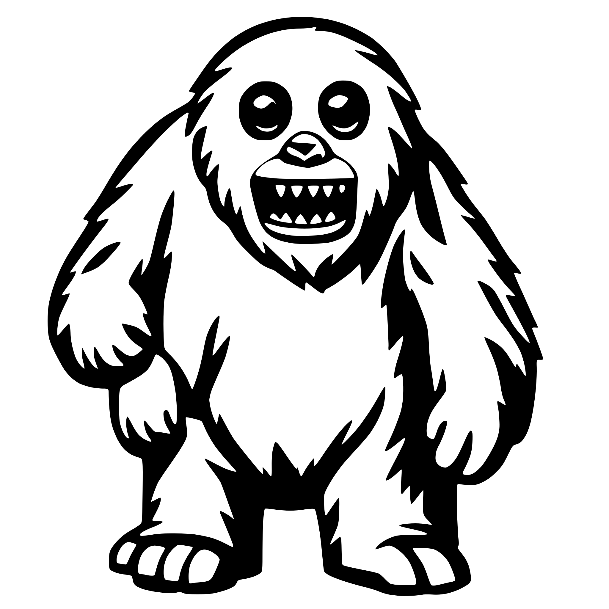 AI-generated SVG of 'skifree yeti'