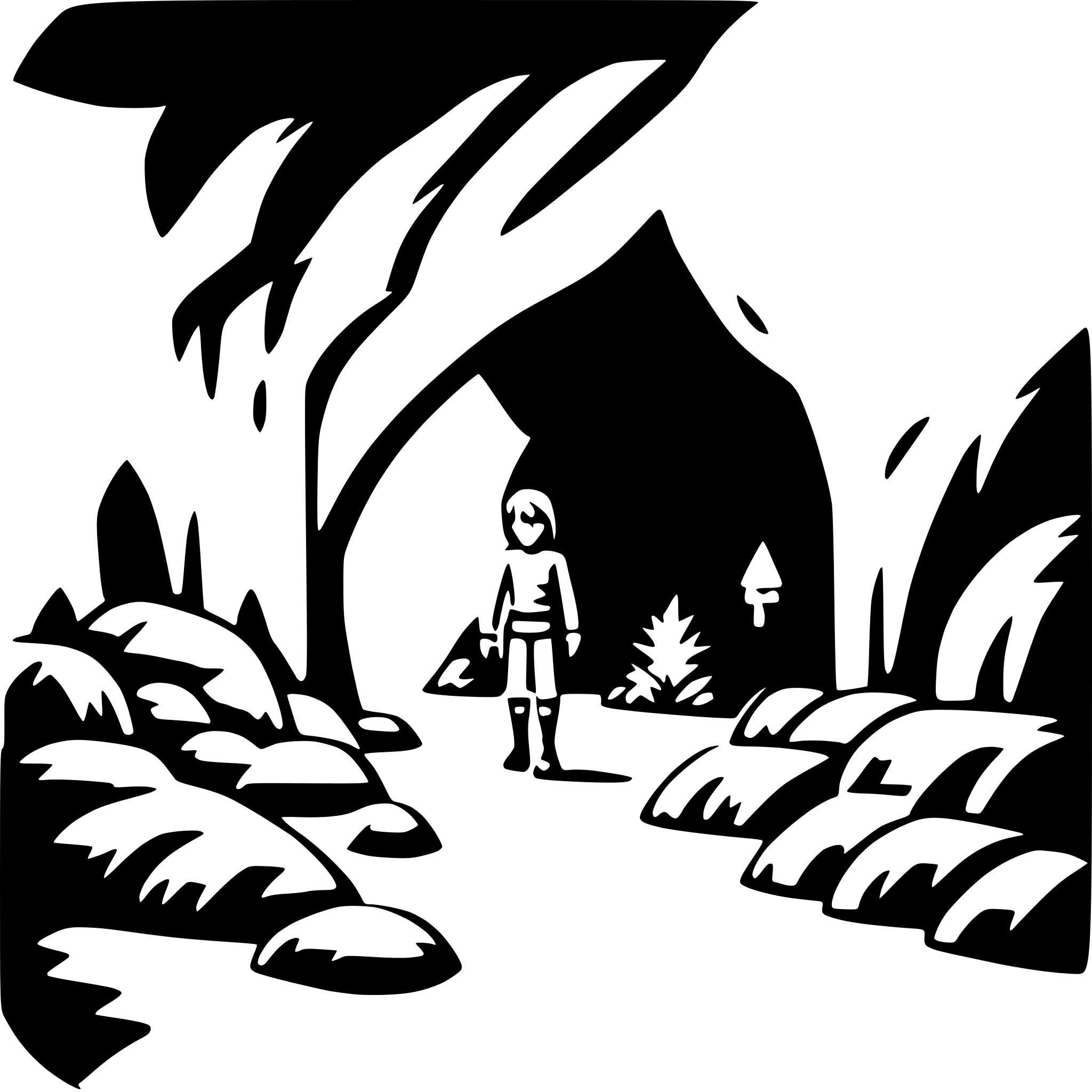 AI-generated SVG of 'cave exploring'