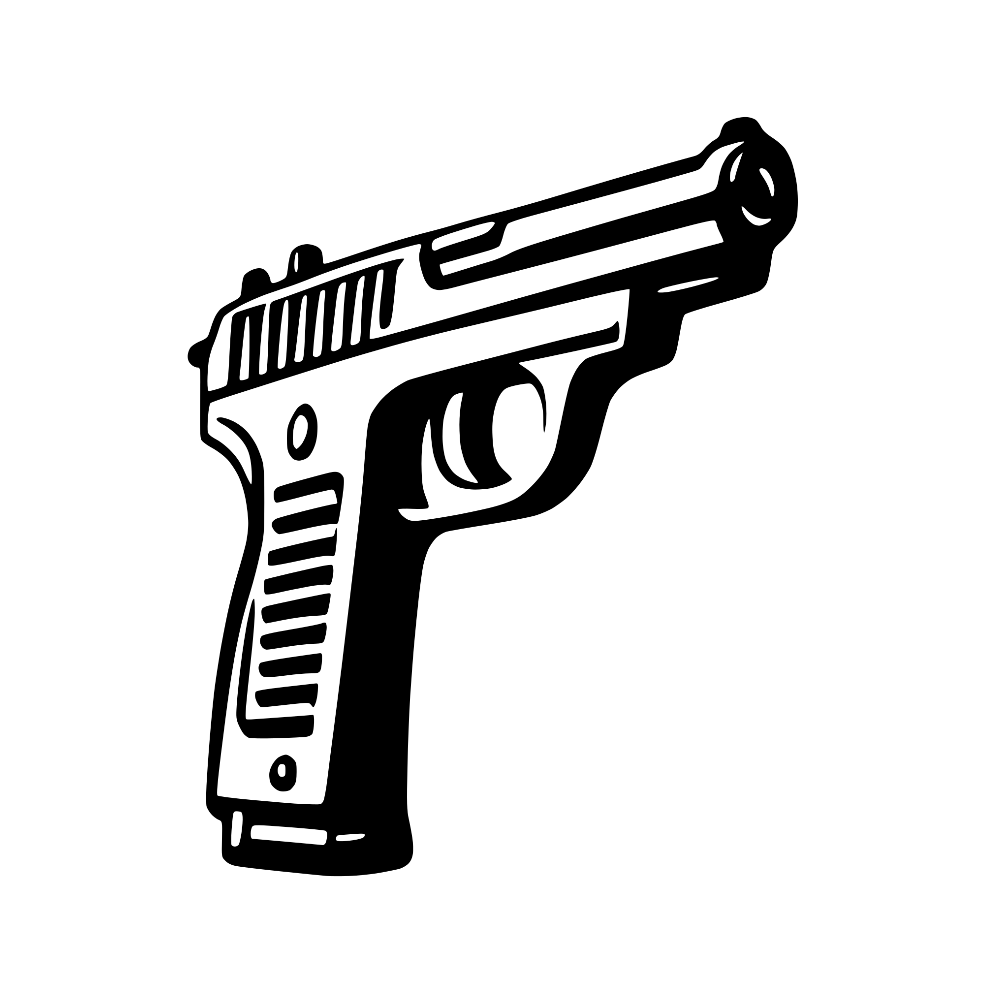 AI-generated SVG of a james bond gun for cutting machine