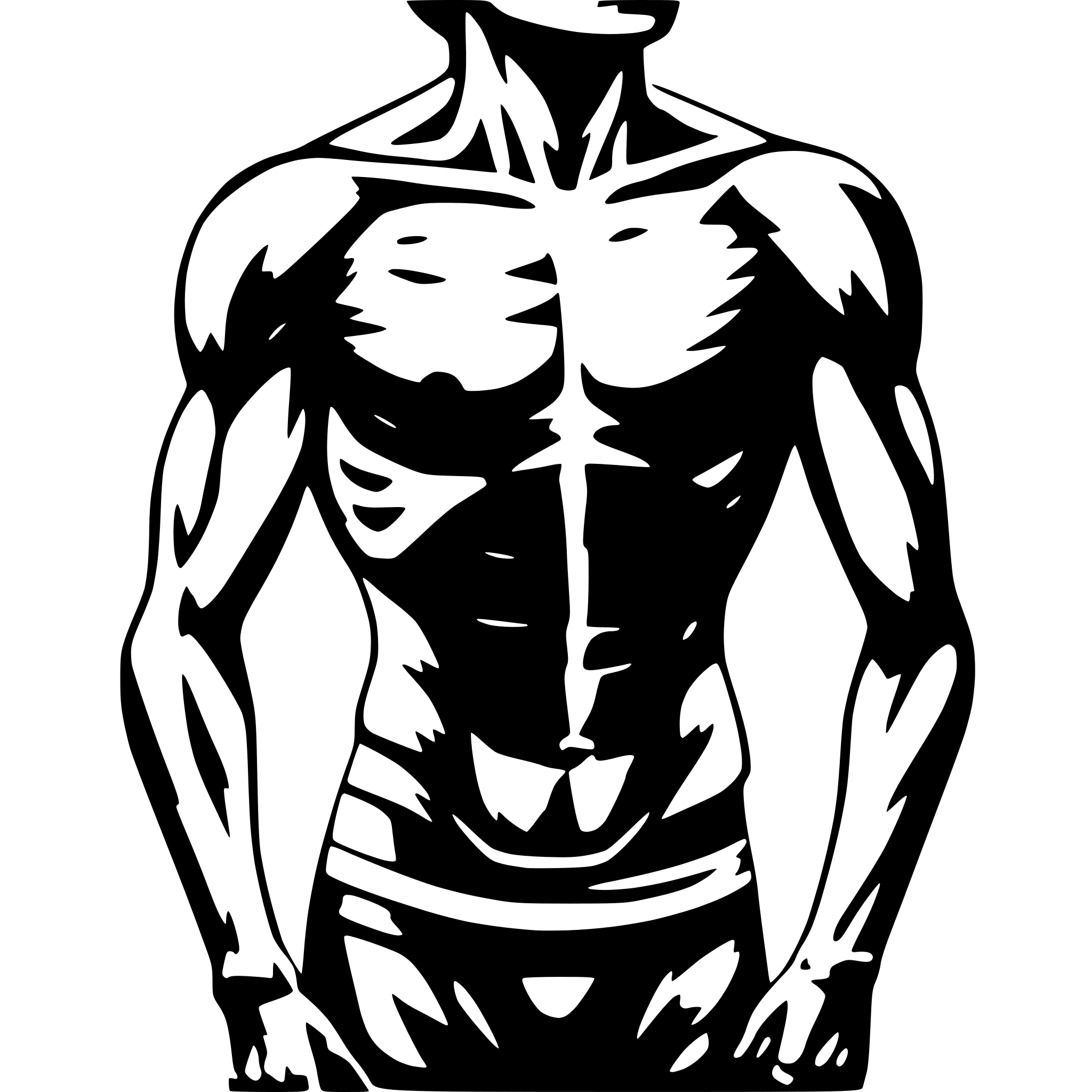 AI-generated SVG of a A human body with the abdominal muscles highlighted in red