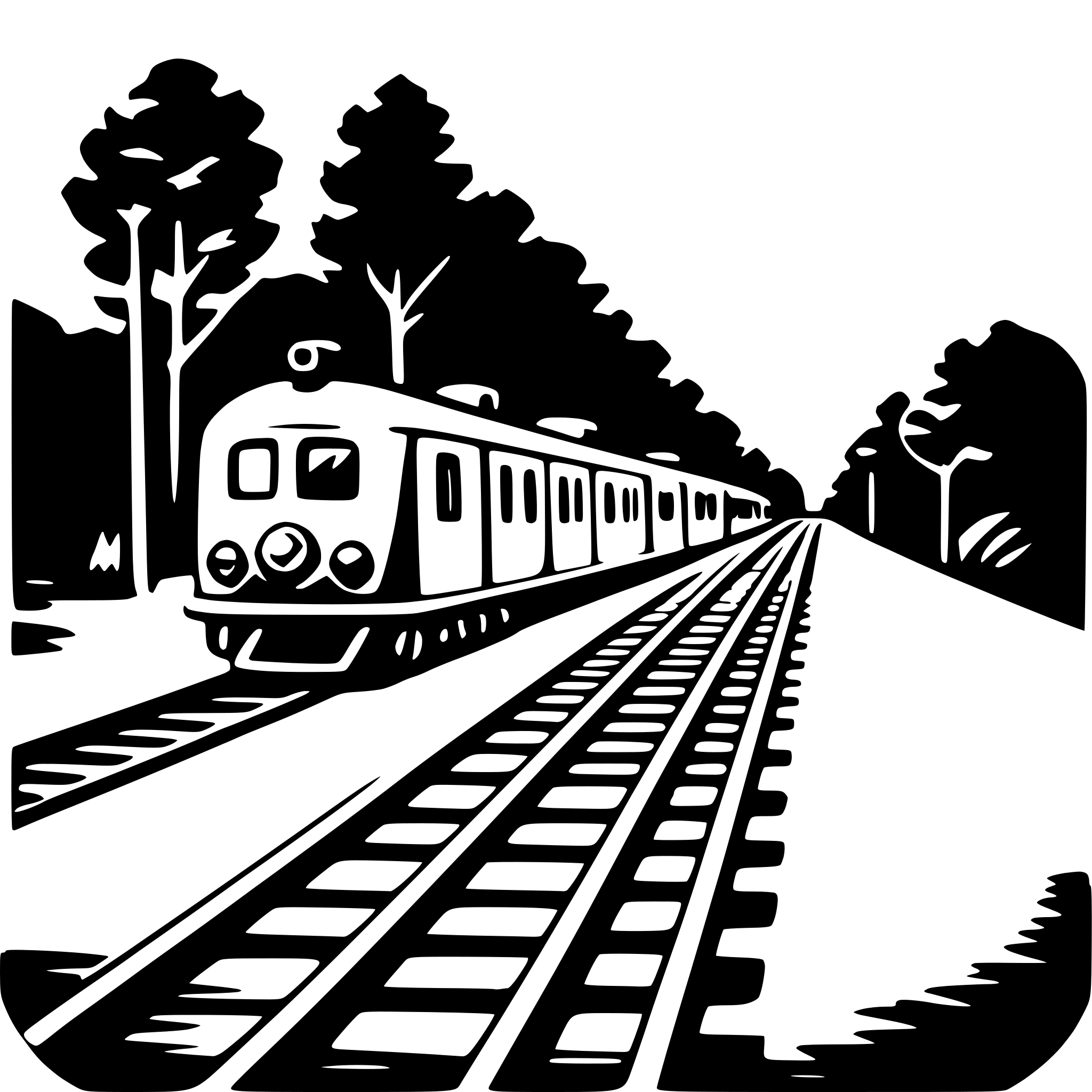AI-generated SVG of 'train and tracks'